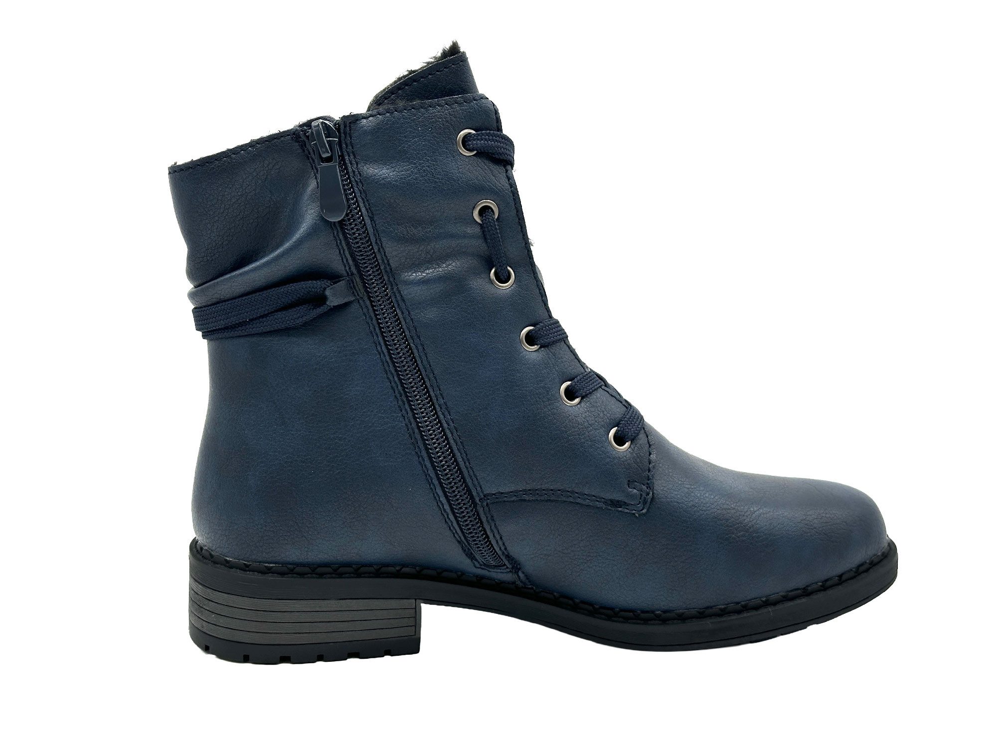 Nowaland Damen Winterstiefeletten mit Warmfutter Winterstiefelette Gefütterte Kunstleder-Stiefeletten mit seitlichem Reißverschluss