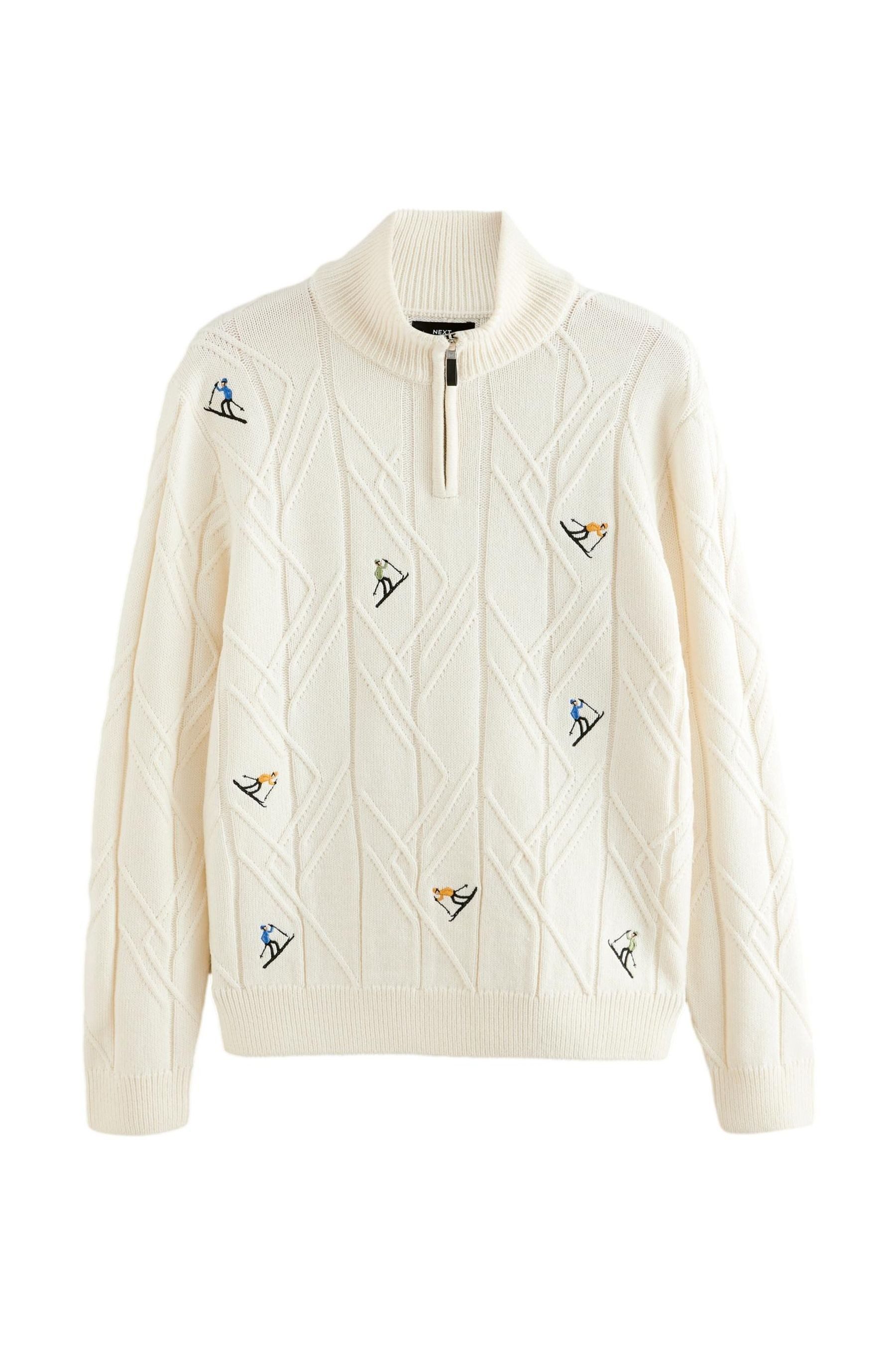 Next Troyer Weihnachtlicher Regular Fit Troyer mit Zopfmuster (1-tlg)