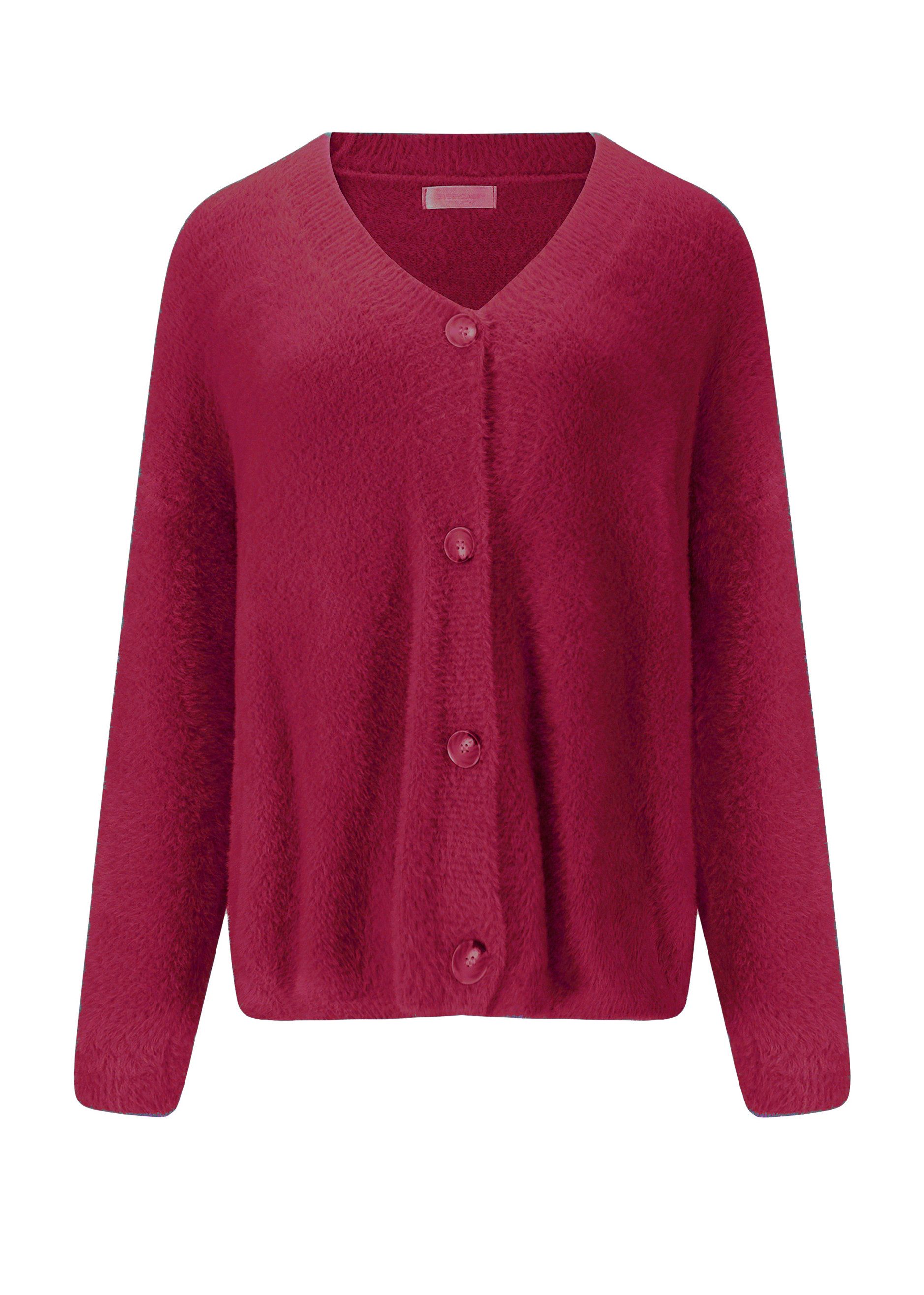 SASSYCLASSY Cardigan Flauschiger Damen Strick-Cardigan mit Knöpfen Elegante günstig online kaufen