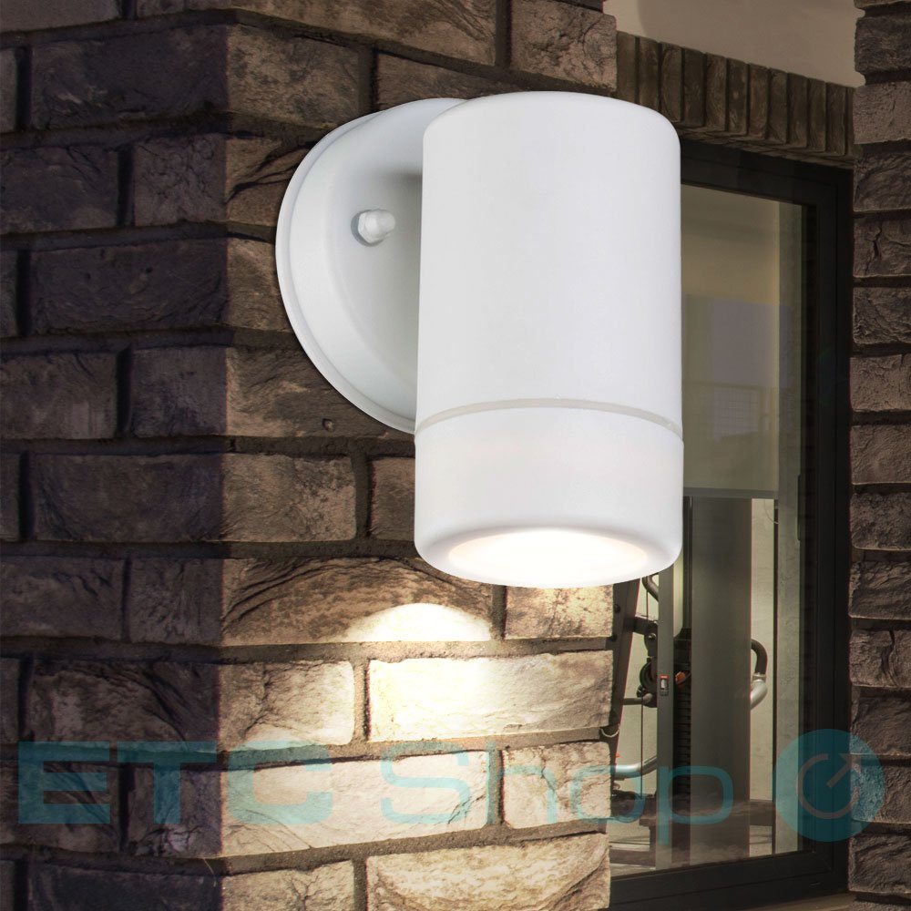 etc-shop Außen-Wandleuchte, Leuchtmittel Wand Down Beleuchtung Außen Leuchte Strahler nicht IP44 weiß Fassaden Lampe inklusive