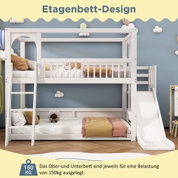 PFCTART Etagenbett Kinder-Etagenbett,Doppelbett,multifunktionales Kinderbett,mit Rutsche (ohne Matratze)