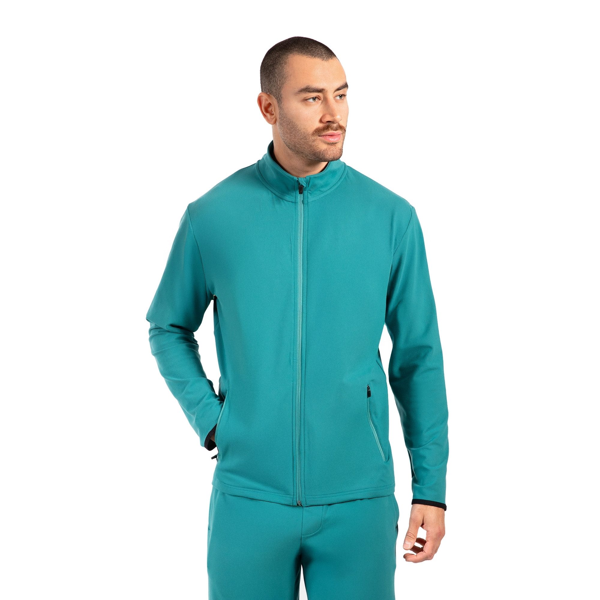 Smilodox Trainingsjacke Delian, Sportjacke mit 3D Rubber Print, Durchgehendem Frontzipper Trainingsjacke Hoher Kragen Reißverschlusstaschen, Alltag Gym Training