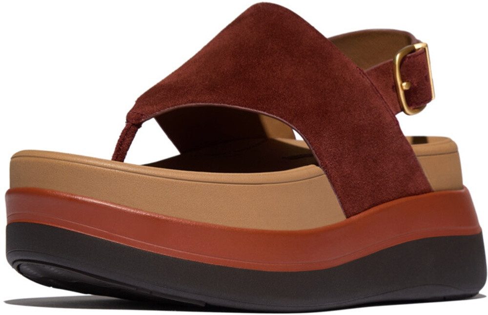 Fitflop F-Mode Stack Suede Back-Strap Toe-Post Sandals Sandale