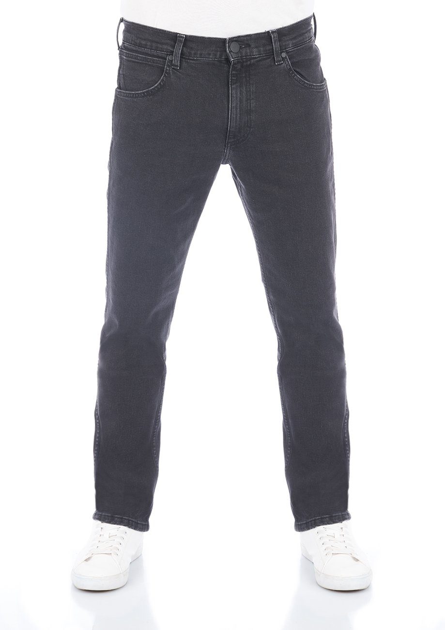 Wrangler Straight-Jeans Herren Jeanshose Greensboro Regular Fit Denim Hose mit Stretch Black Out (WSS3HT62D)