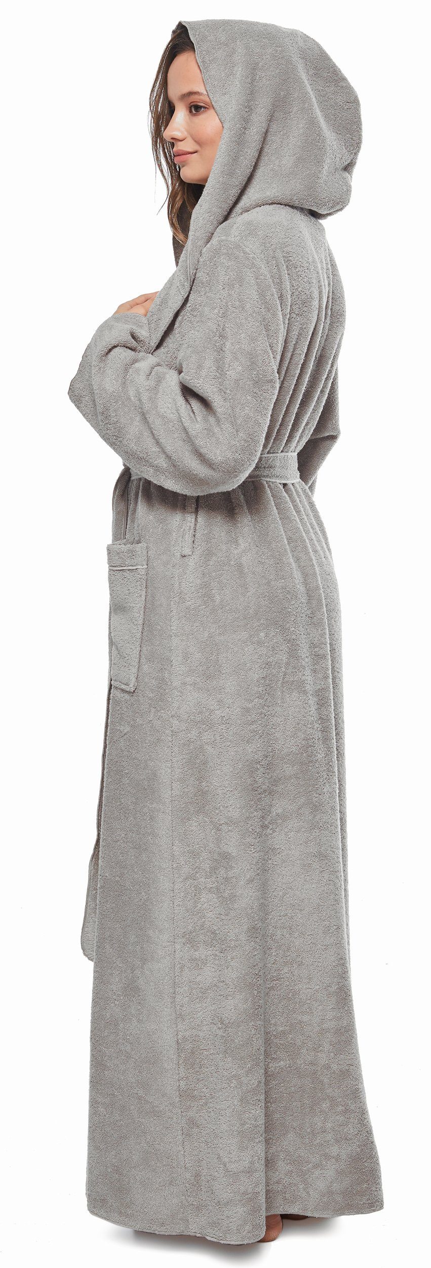 Arus Damenbademantel Angel, extra lang, mit Kapuze, ideal für Zuhause & Wel günstig online kaufen