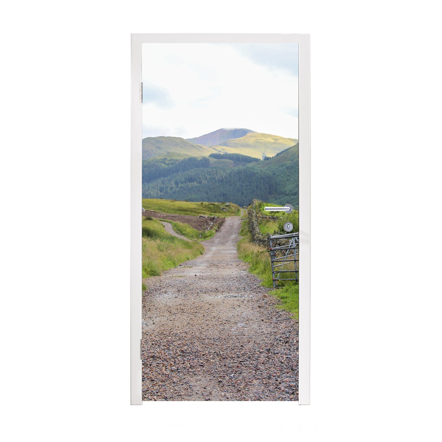 MuchoWow Türtapete Landstraße zum Ben Nevis in Schottland, Matt, bedruckt, (1 St), Fototapete für Tür, Türaufkleber, 75x205 cm