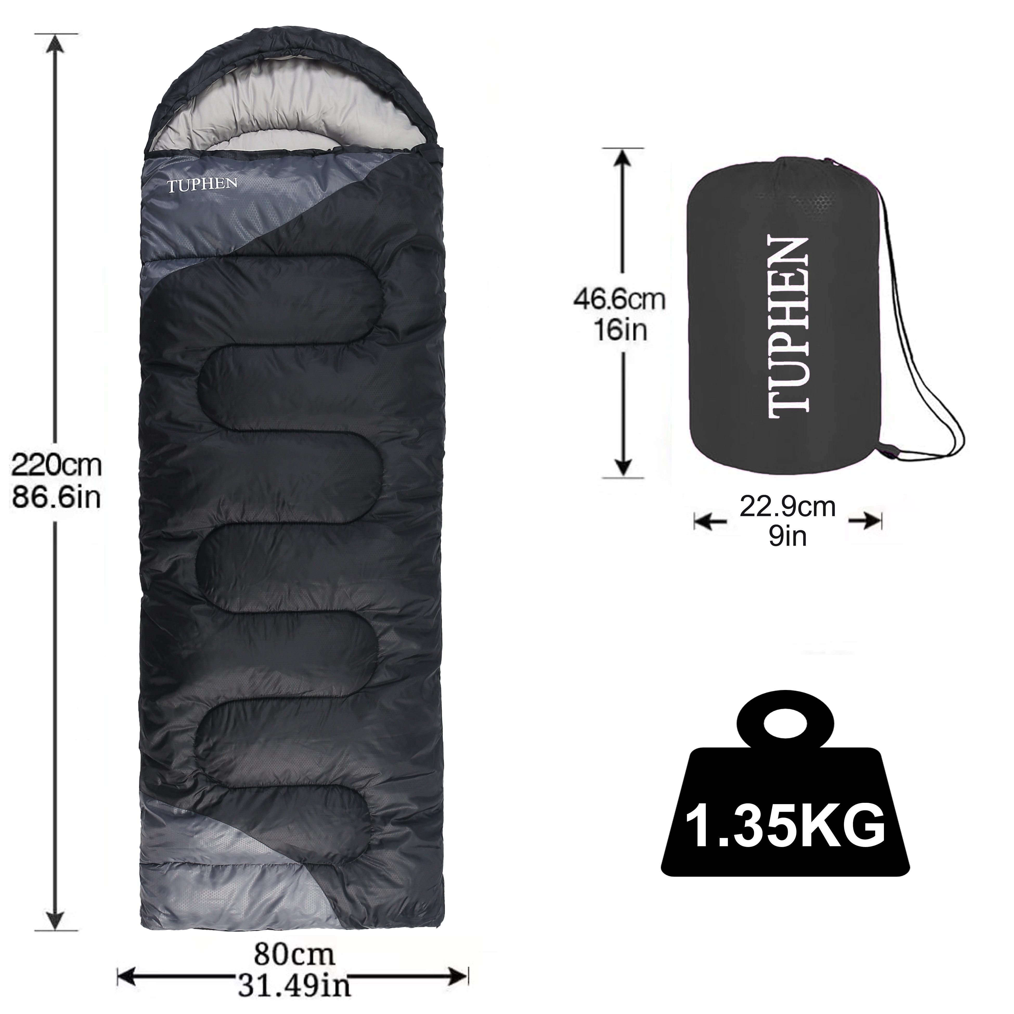 TUPHEN Schlafsack Camping-Schlafsack, Leicht, Wasserdicht, Kompakt günstig online kaufen