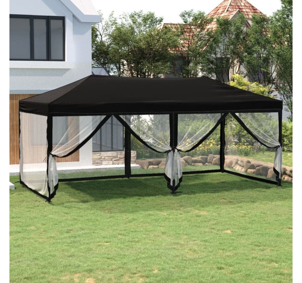 Thumbnail - vidaXL Pavillon Partyzelt Faltbar mit Seitenwänden Schwarz 3x6 m Gartenpavillon Faltpa