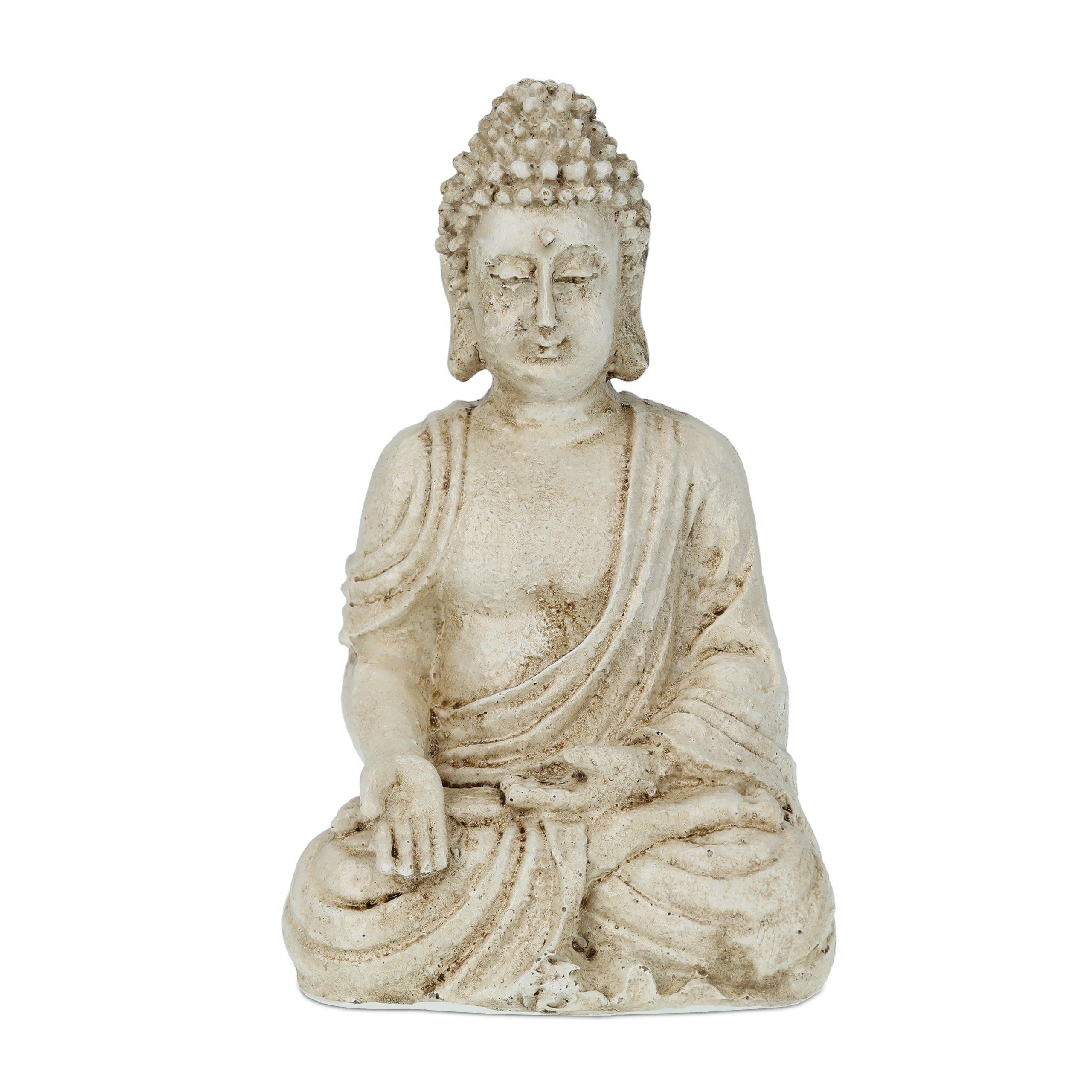 Buddha Buddhafigur Figur sitzend relaxdays cm 17,5