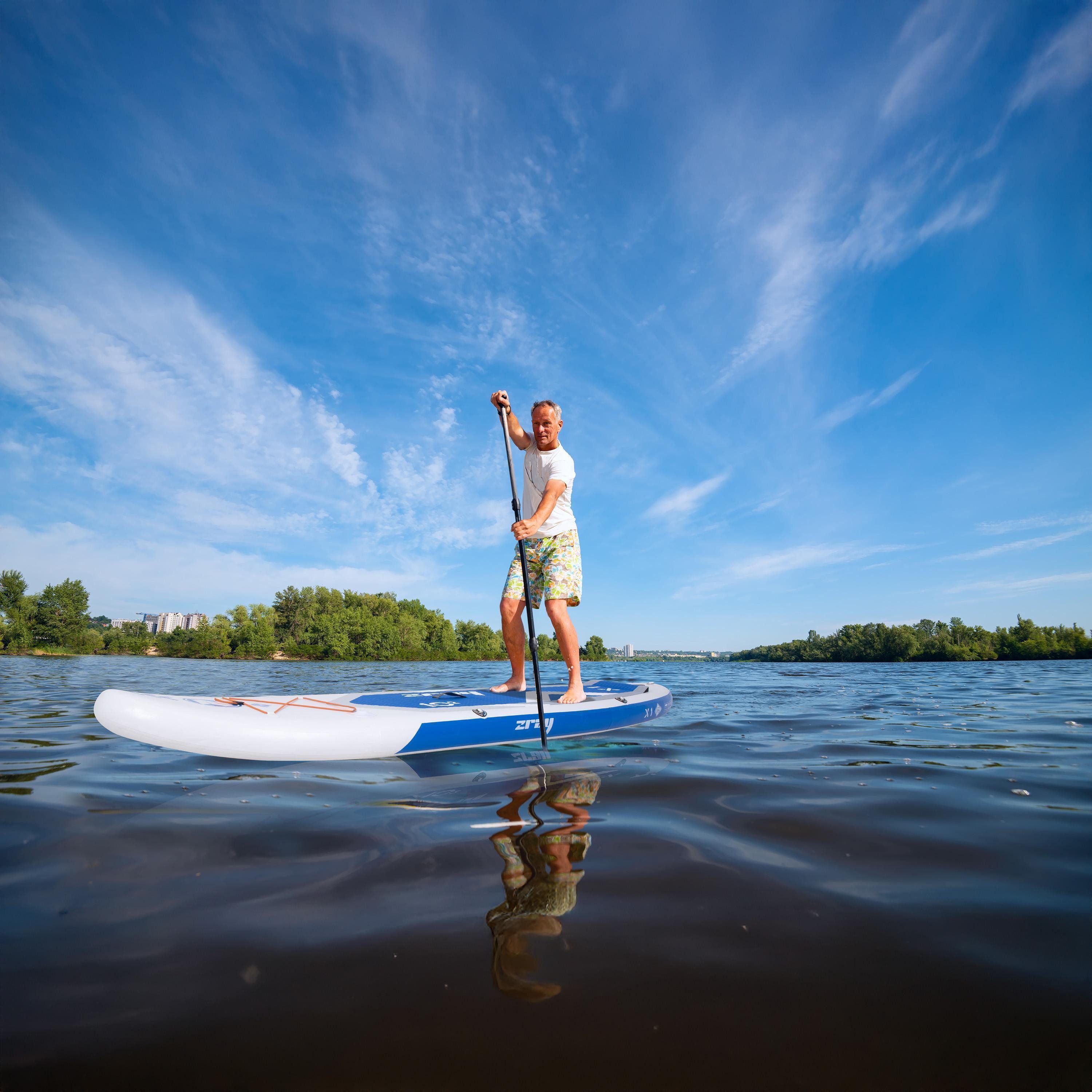 zray Inflatable SUP-Board X1 Premium SUP Board mit Paddel Komplettset 310x81x15 cm, All Around Advanced, (Starkes Allround-SUP für Familien und Fortgeschrittene, 6 tlg., Stand Up Paddling Board Komplettset), für alle Gewässer geeignet