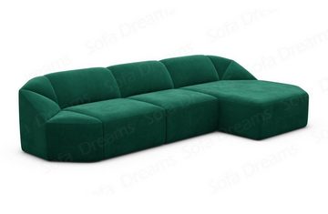 Sofa Dreams Ecksofa Design Polster Samtstoff Sofa Cabrera L Form kurz Stoffsofa, Loungesofa