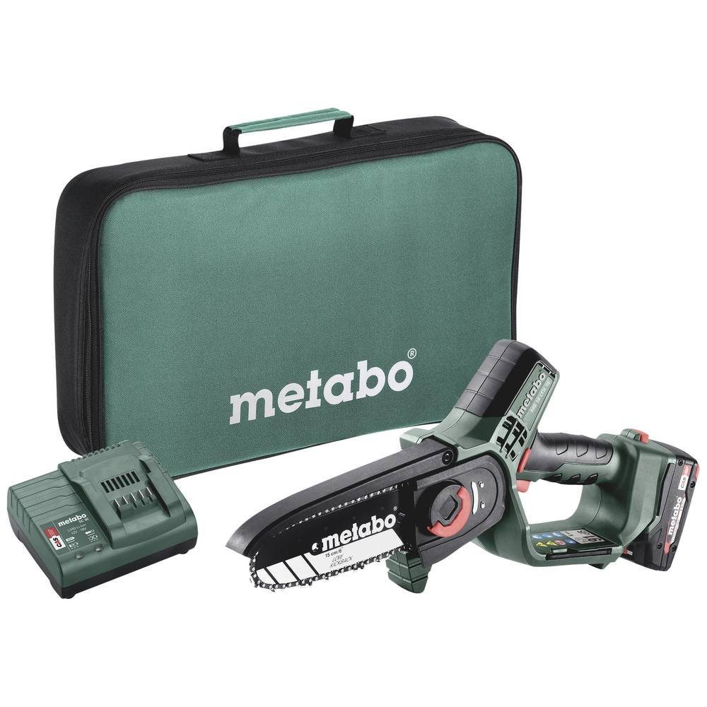 metabo Akku-Kettensäge MS 18 LTX 15 Akku-Gehölzsäge 600856500, inkl. Akku, inkl. Ladegerät