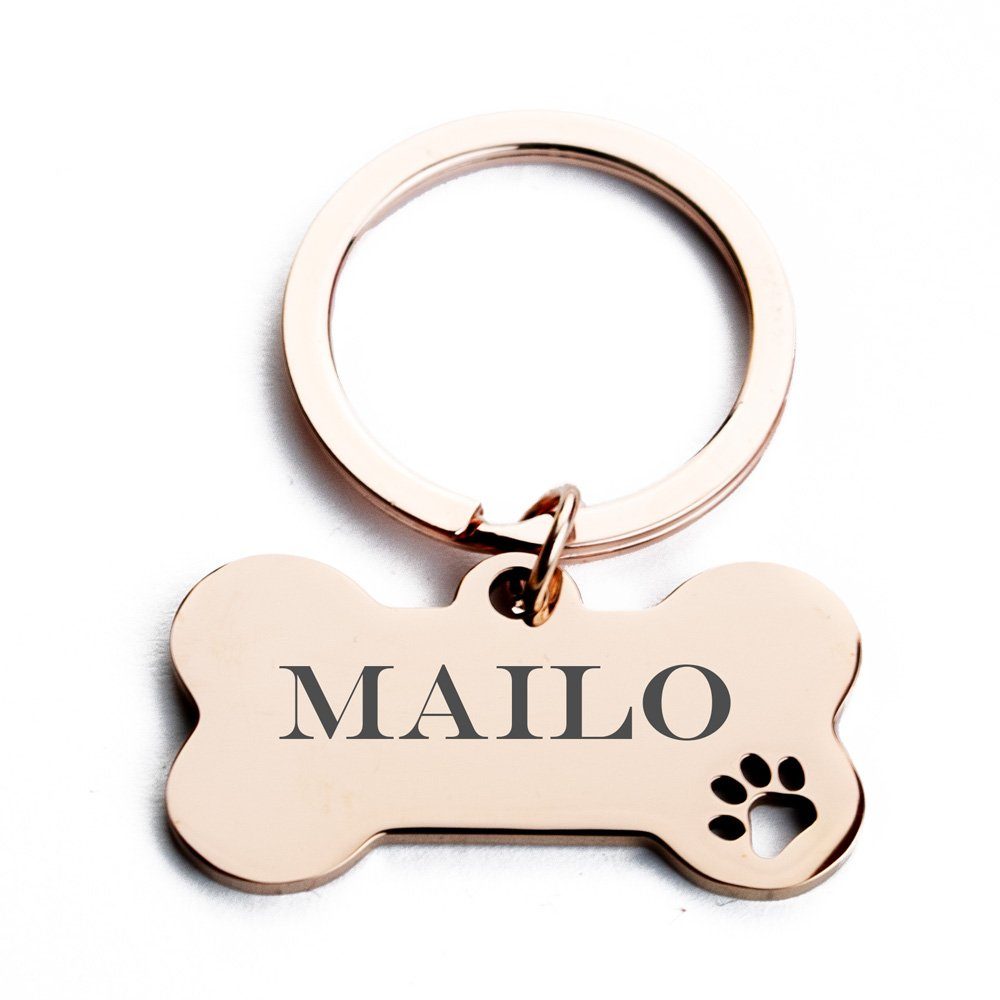 Tierluxe Dog Tag Anhänger Hundemarke (Personalisierte, Schlüsselanhänger), Gravur