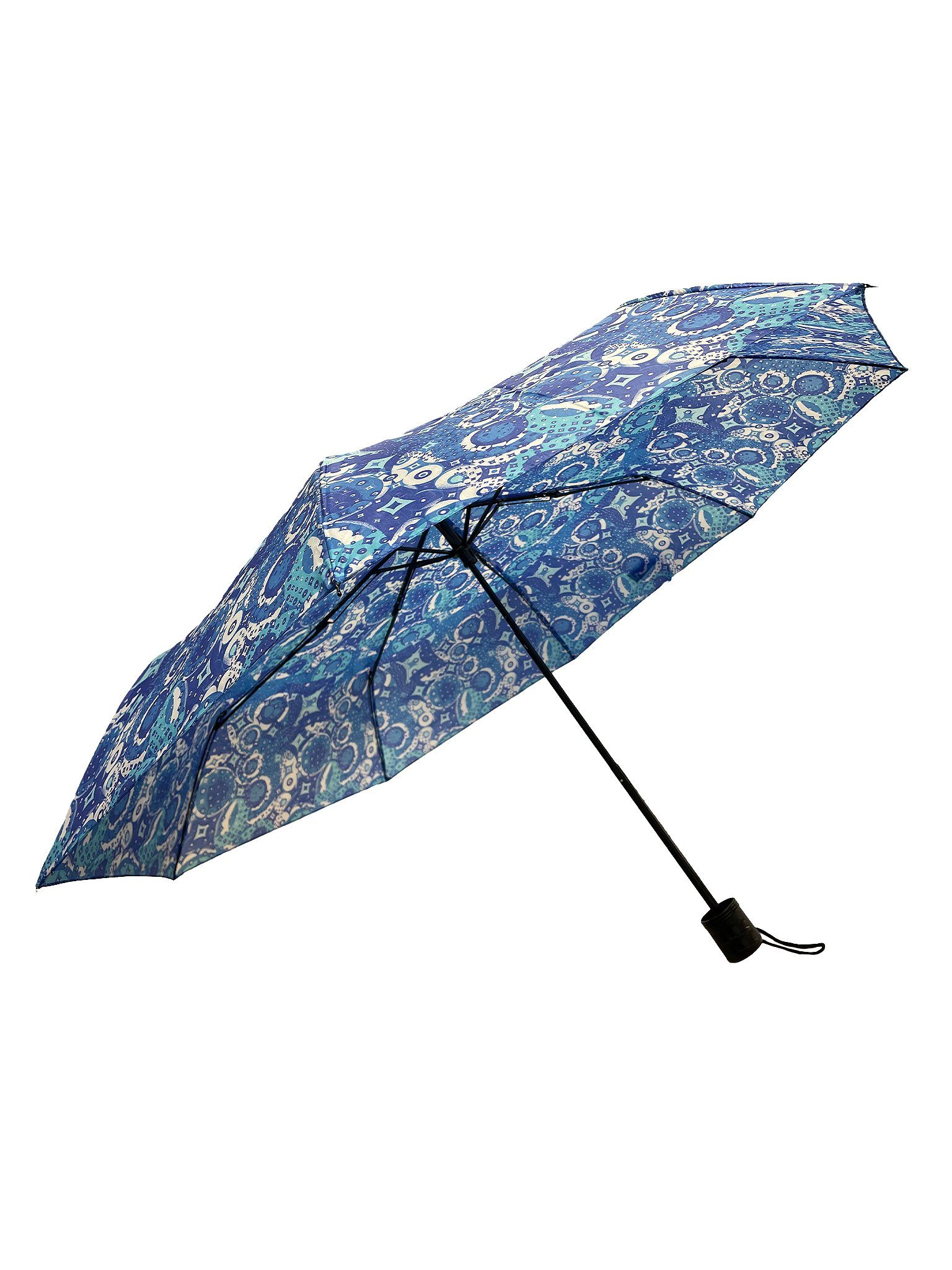 ANELY Taschenregenschirm Kleiner Regenschirm Paris Gemustert Taschenschirm, 6746 in Blau