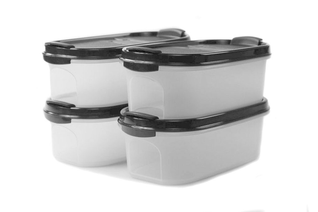 500ml mit Schütte +SPÜLTUCH Vorratsdose (4) schwarz Eidgenosse TUPPERWARE