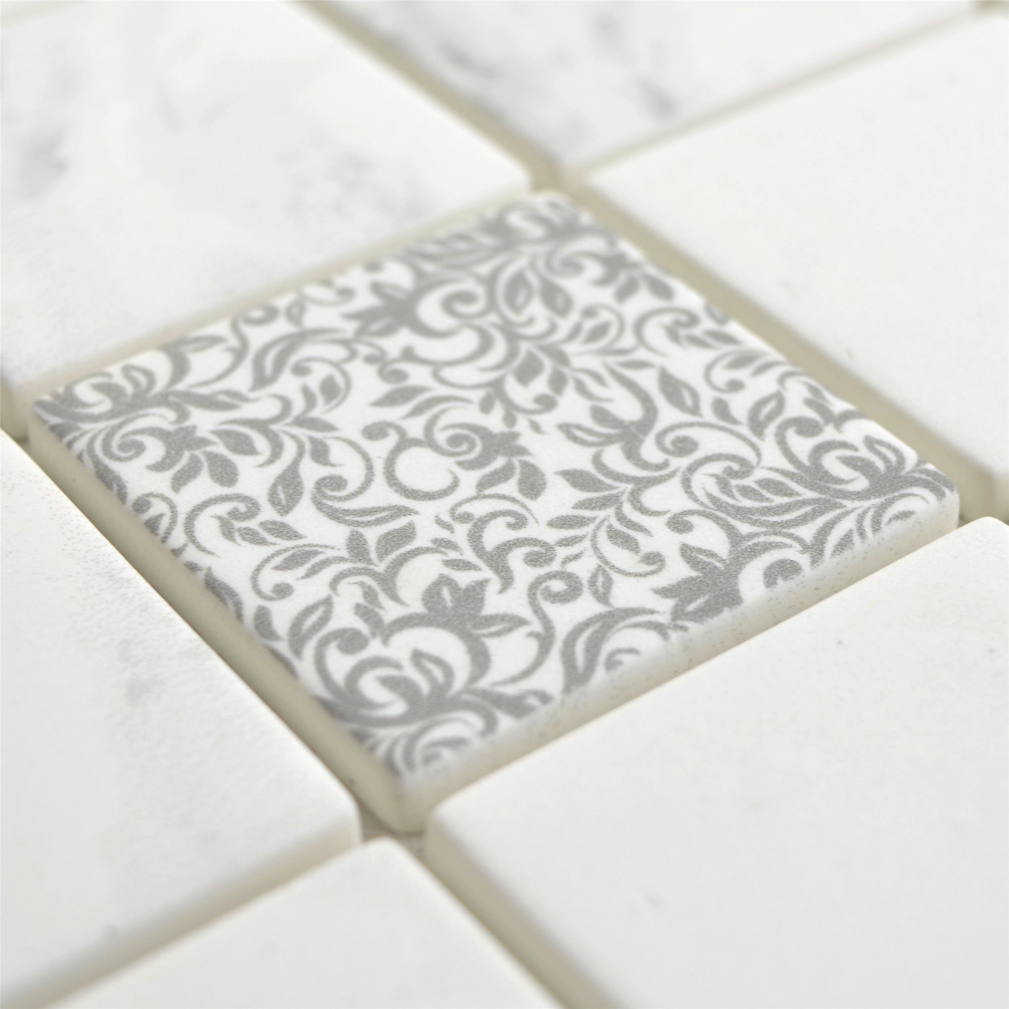 Mosafil Mosaikfliesen Glasmosaik Fliesen Acapella Quadrat, Glas 30.000x30.000, weiß-carrara, Eco Glas - Verlegefertig auf ein Netz geklebt - Frostsicher -