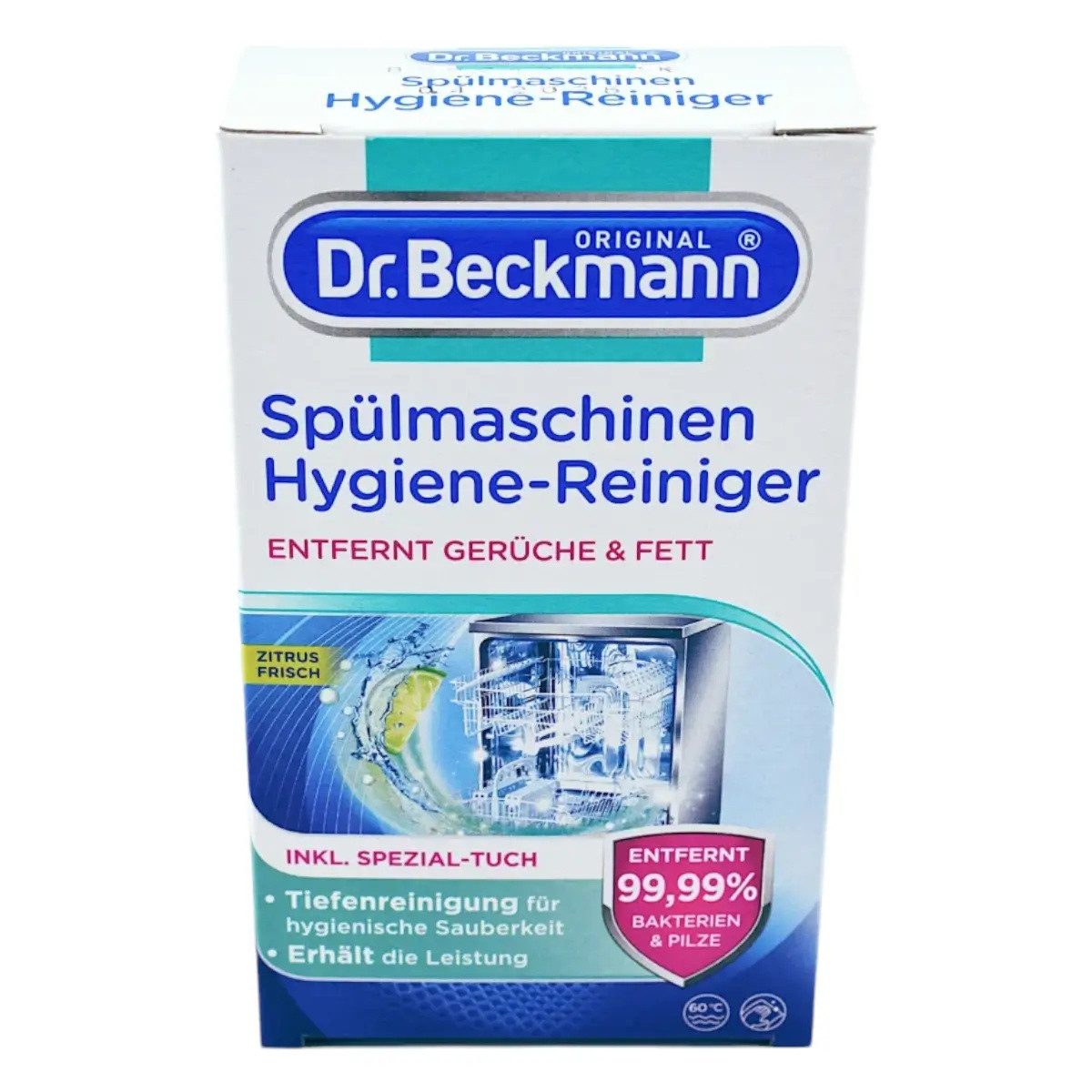 Dr. Beckmann Spülmaschinen Hygiene Reiniger 75g + Feuchttuch Spülmaschinenreiniger