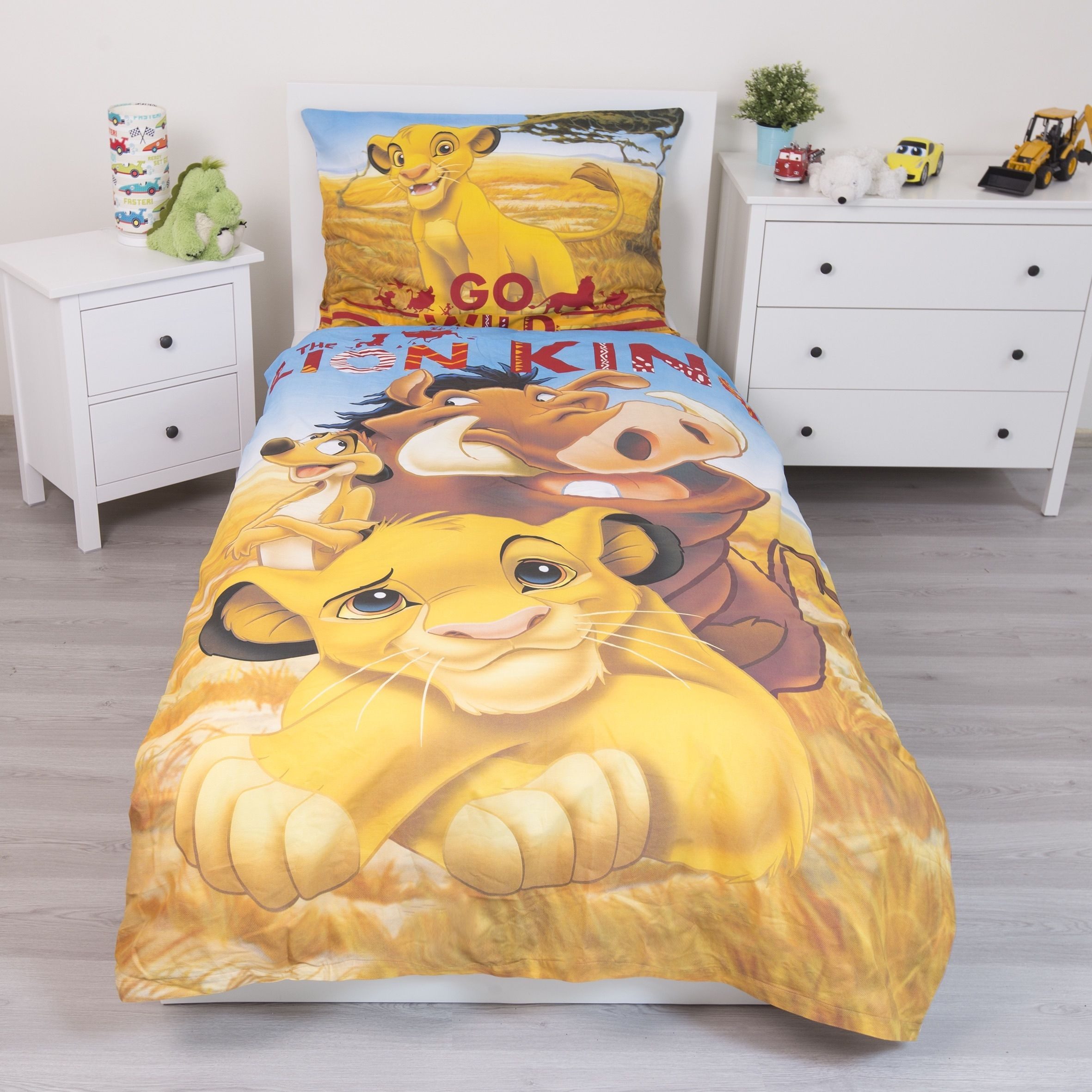 Disney The Lion King Bettwäsche König der Löwen Bettwäsche Kopfkissen 135/140x200 Simba, Baumwolle, 2 teilig