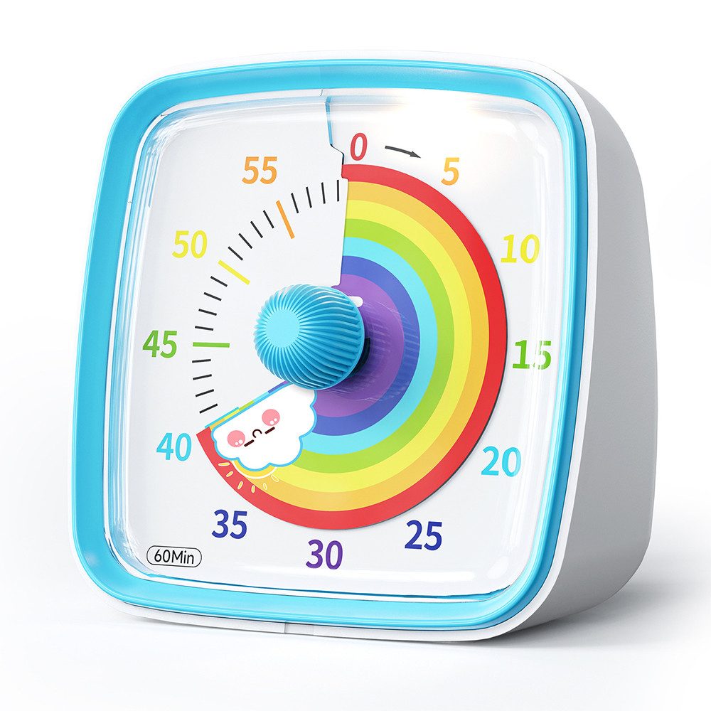 NUODWELL Интервальный таймер Visueller Timer für Kinder, 60 Minuten Countdown mit Stummer Funktion, Kinder Zeitmanagement Tool für Klassenzimmer, Haus, Küche, Büro