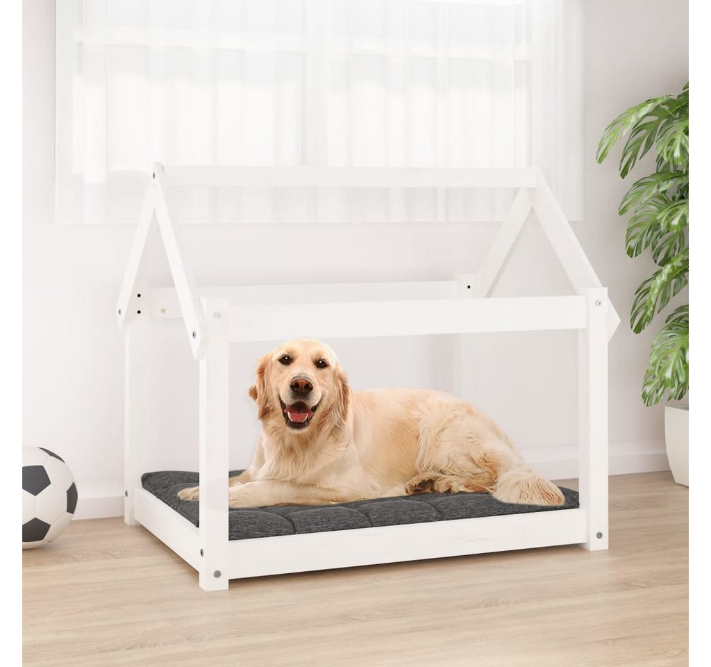 Thumbnail - vidaXL Tierbett, Hundebett Weiß 81x60x70 cm Massivholz Kiefer