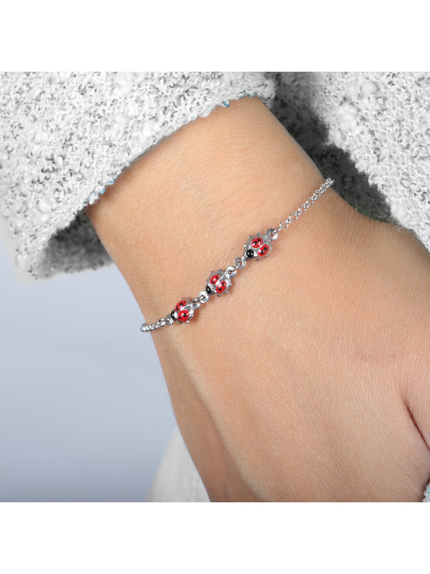 FAVS Silberarmband FAVS Mädchen-Armband 925er Silber Marienkäfer
