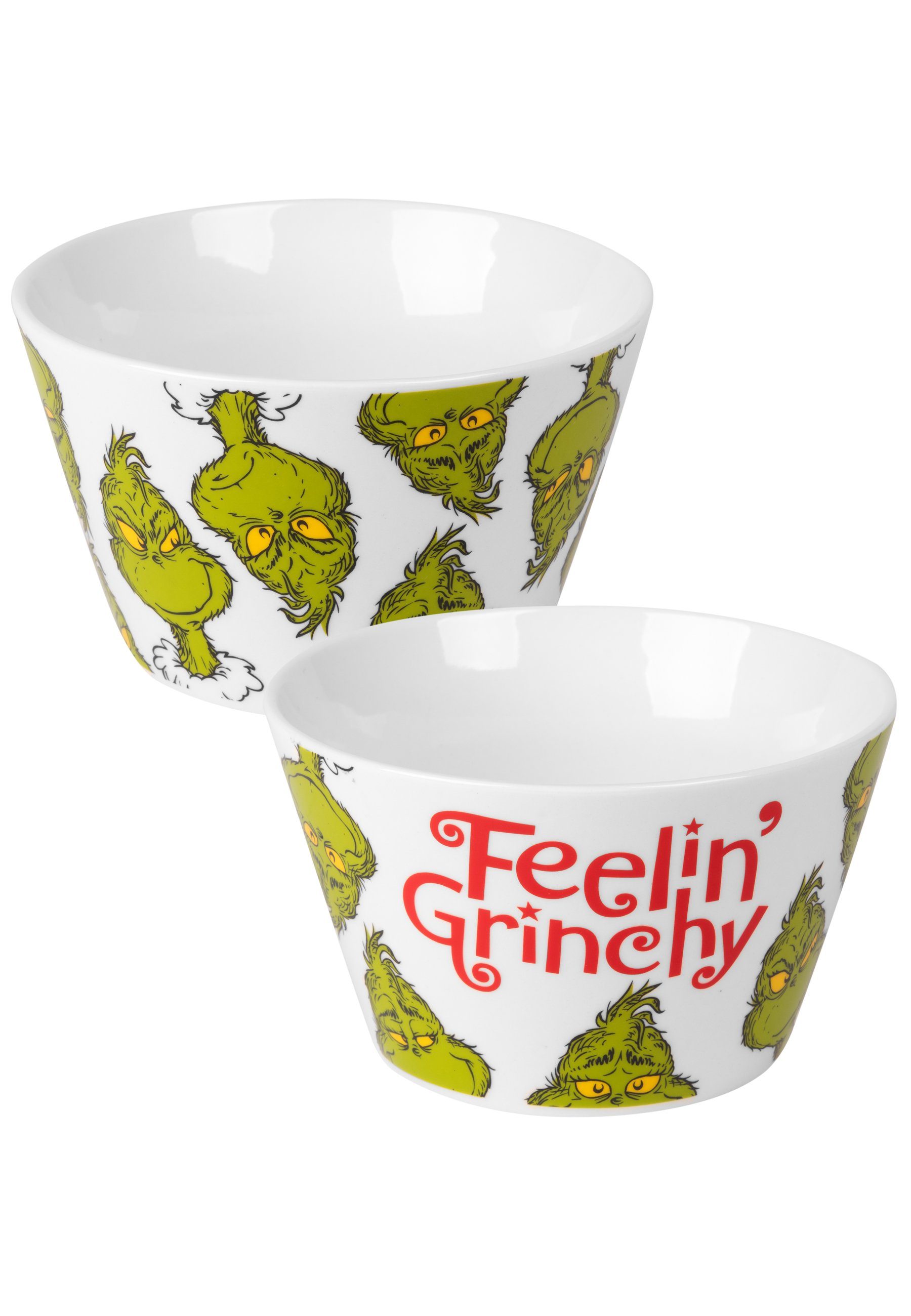 Grinch Labels® Müslischale 500ml, Weiß Müslischale Porzellan - Schüssel United Feelin Grinchy Schale The