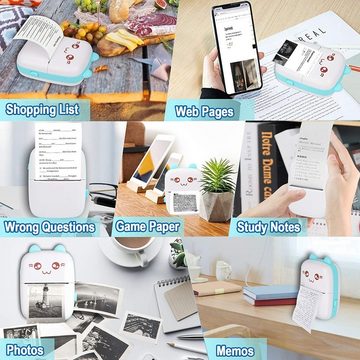 autolock Multi-Mini-Drucker,Geschenke für Kinder,Tragbarer Mini-Thermodrucker Fotodrucker, (WLAN (Wi-Fi), im Taschenformat, Bluetooth-Smart-Mini-Aufkleberdrucker)