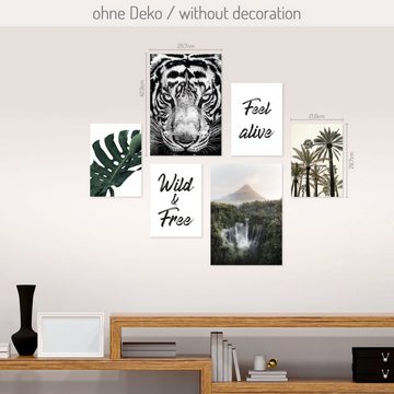 Kreative Feder Poster Wild, Natur (Set, 6 St), 6-teiliges Poster-Set, Kunstdruck, Wandbild, Posterwand, Bilderwand, optional mit Rahmen, WP550