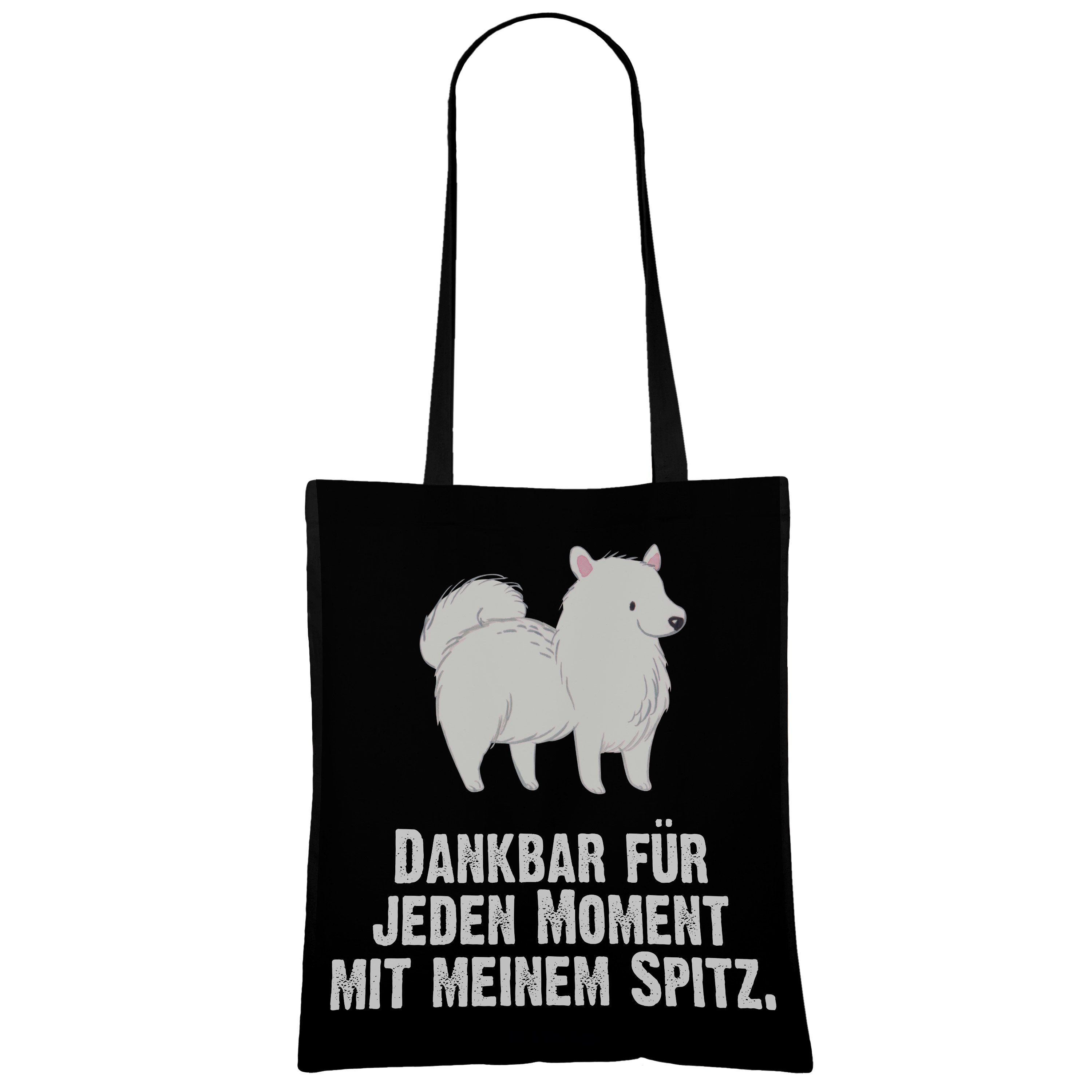 Mr. & Mrs. Panda Tragetasche Schwarz Spitz Stoffbeutel, Einkaufstasche, Beute Moment (1-tlg) - - Geschenk