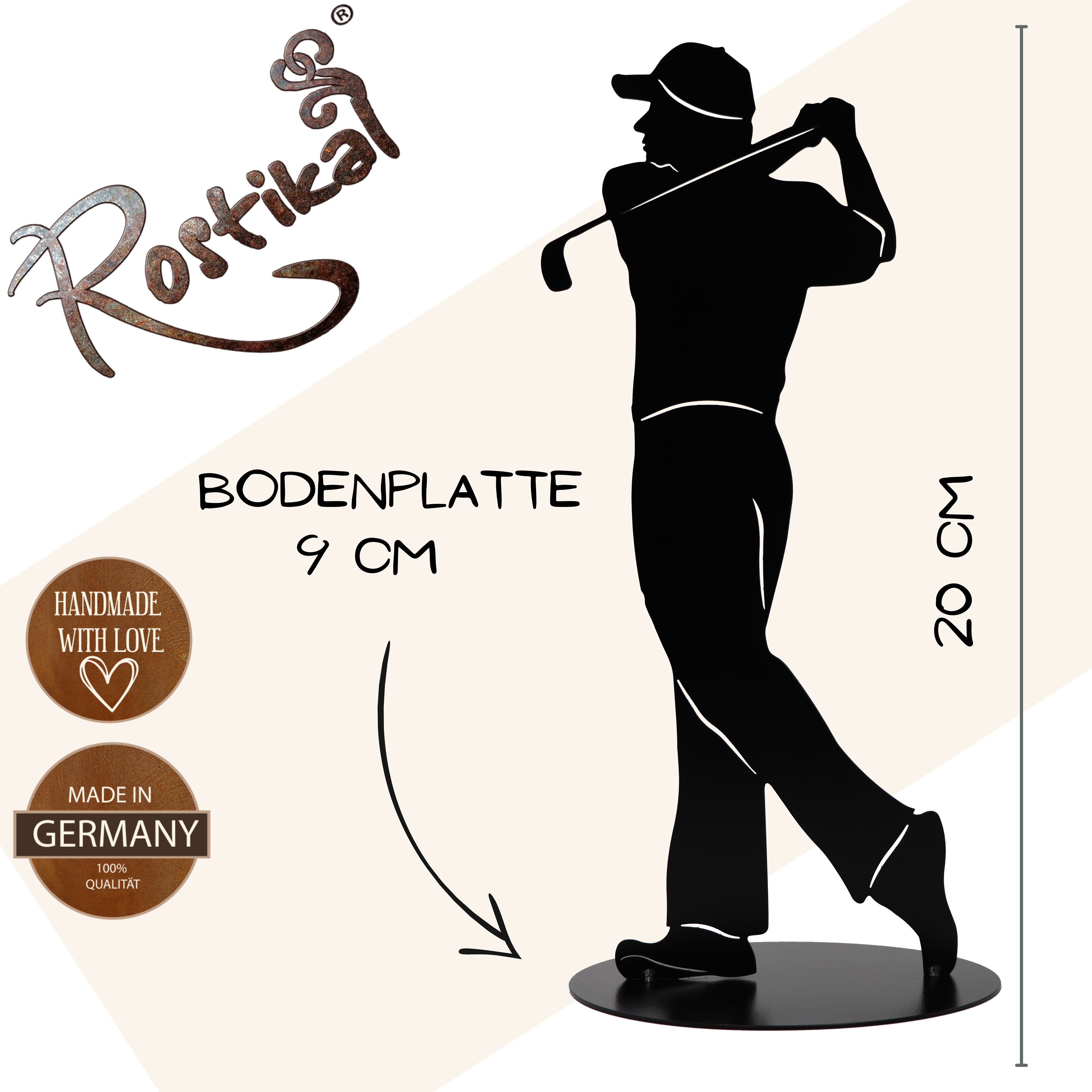 Rostikal Gartenfigur Golfspieler Figur, Gartendeko Rost oder Schwarz Golfer günstig online kaufen