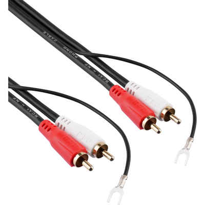 RCA Phono Kabel Audio-Kabel, 2 x Cinch mit Masse, 2 x Cinch mit Masse (150 cm)