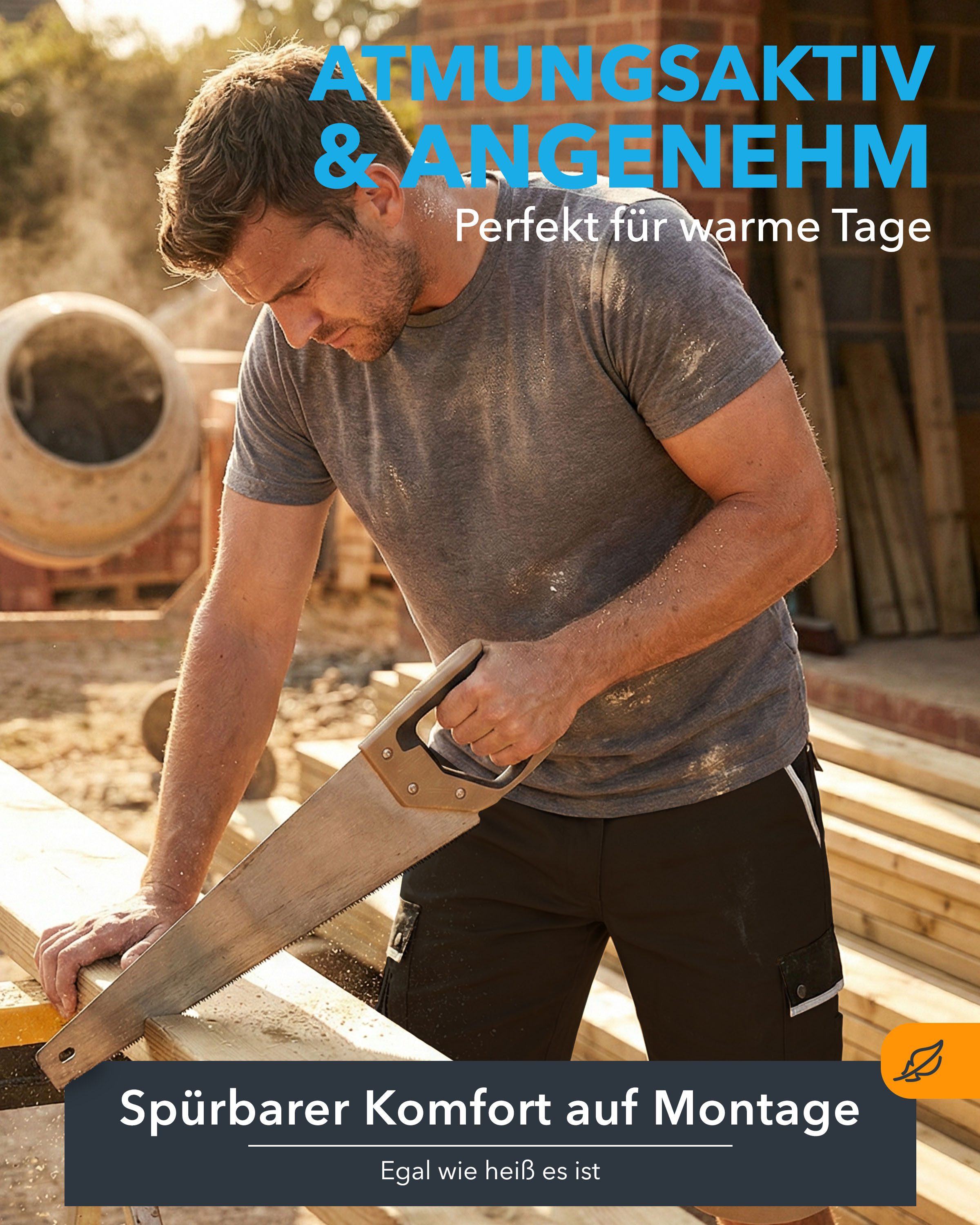 TMG International Arbeitsshorts kurze Arbeitshose Short Style Cargohose Bermuda Robustes Material und hoher Tragekomfort