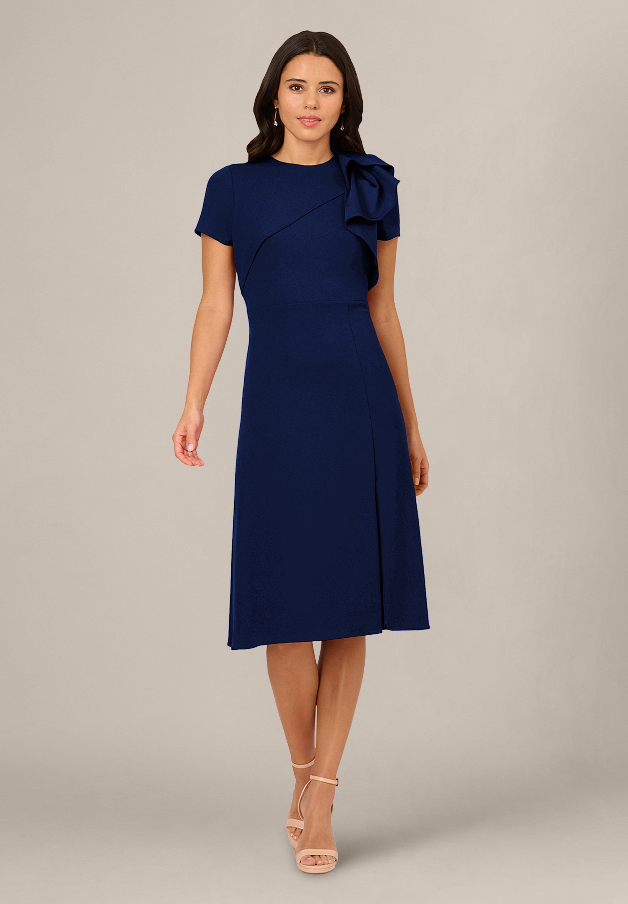 Adrianna Papell Midikleid Ruffle Bodice Midi Dress Klassisches, edles, lässiges Etuikleid