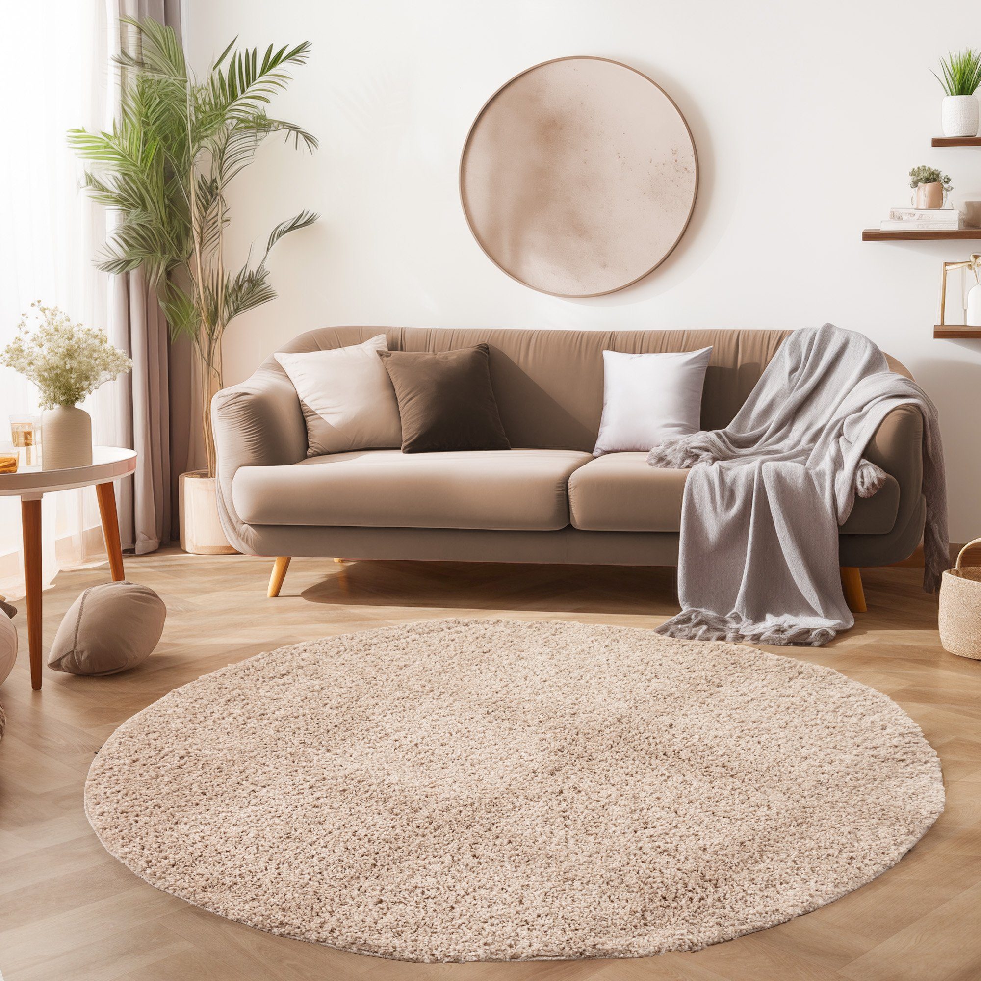 SIMPEX24 Teppich Unicolor - Einfarbig, Rund, günstig online kaufen