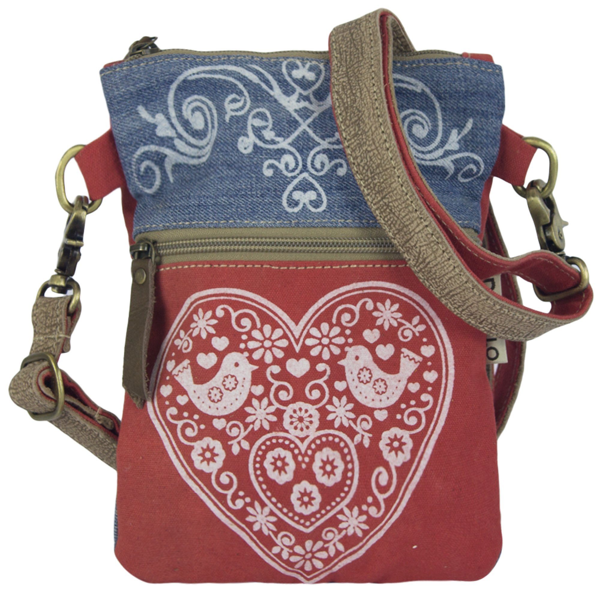 Domelo Trachtentasche Trachtentasche mit Herz Aufdruck Oktoberfest Tasche