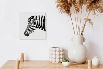 OneMillionCanvasses® Leinwandbild Zebra - Tiere - Weiß, (1 St), Leinwand Bilder für Wohnzimmer Schlafzimmer