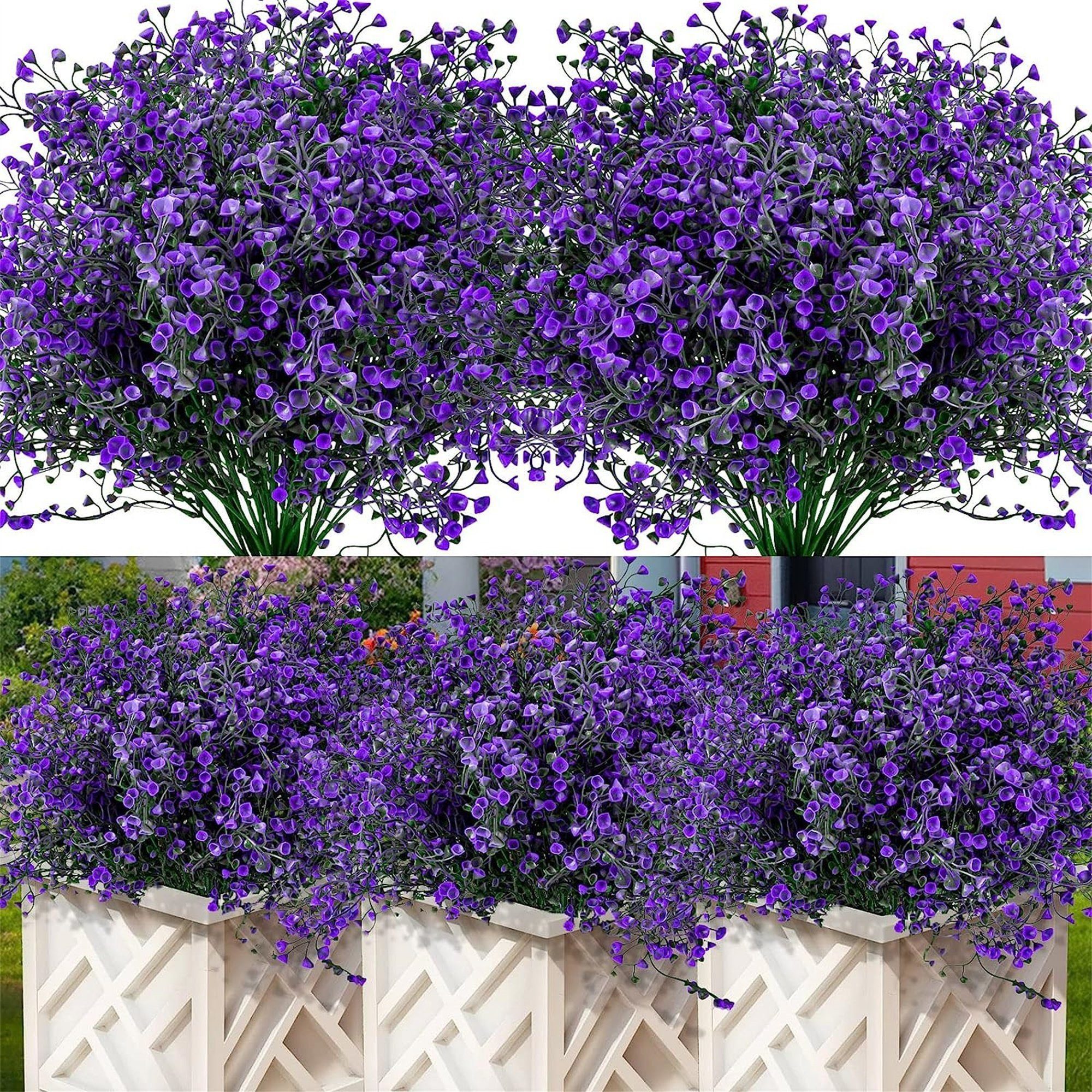 Kunstblumenstrauß Kunstpflanze Künstliche Blumen für den Außenbereich, Fivejoy, wetterfeste Balkonpflanzen