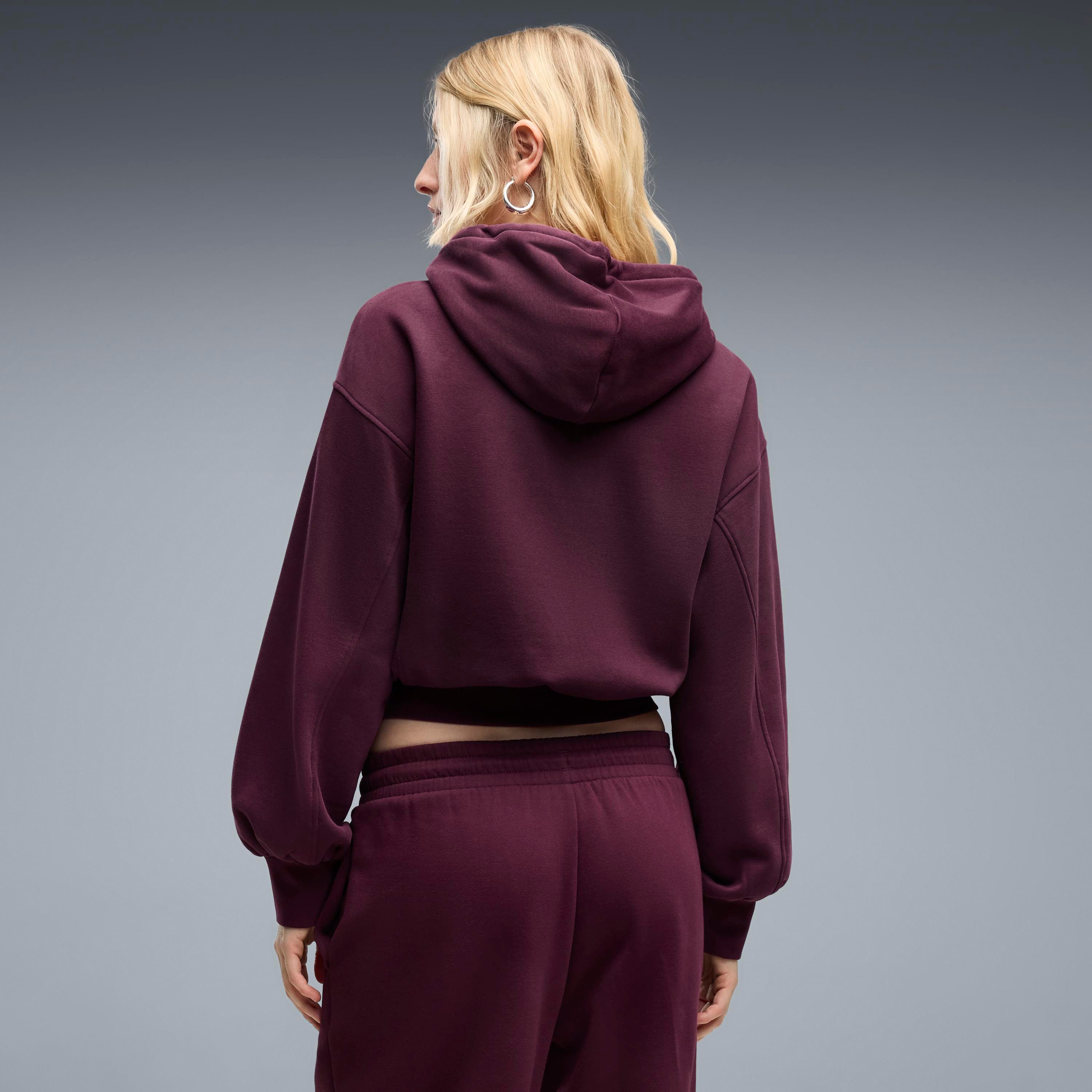 PUMA Kapuzensweatshirt HER RELAXED HOODIE FL mit Kängurutasche, unifarben, Relaxed Fit – Bild 2 von 5