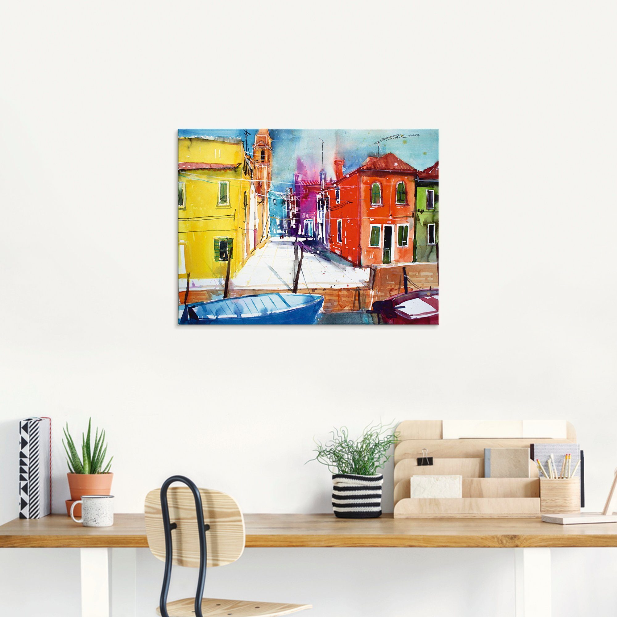 Artland Glasbild »Venedig, Burano, Fondamenta del Pizzo«, Italien (1 Stück)-kaufen