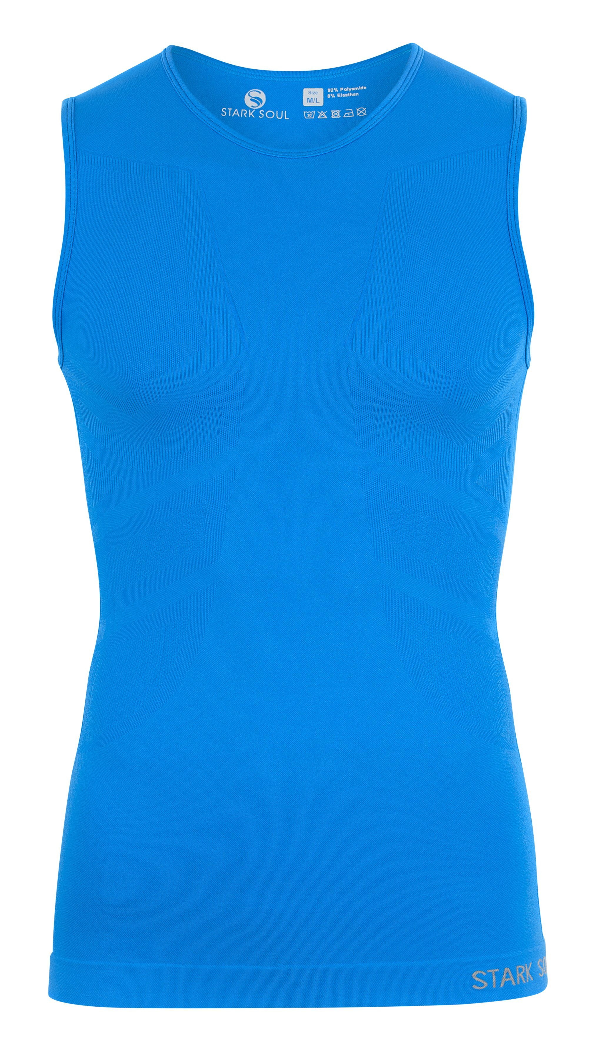 Blau Stark - Soul® UP WARM Ärmellos Unterzieh-Shirts Funktionsshirt Tanktop Seamless -