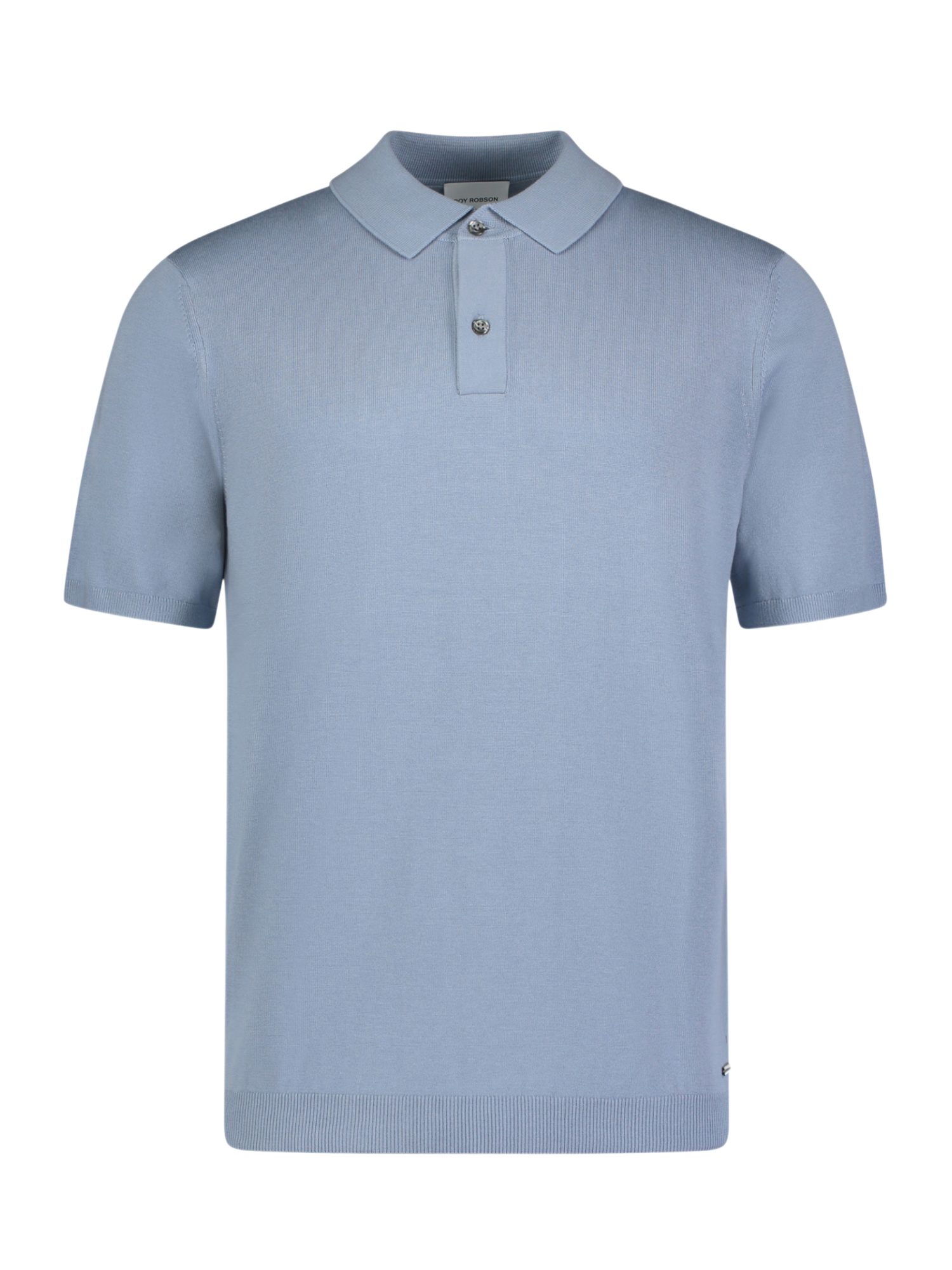 Roy Robson Strickpullover blau,Basic,Baumwolle,Unifarben,Polokragen,1/2 Arm,Casual Fit