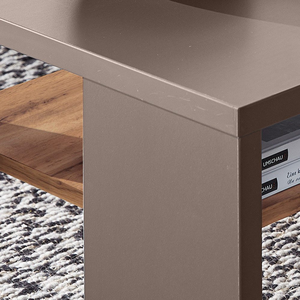 Lomadox Couchtisch FARO-36, in basalt mit Ablage in Eiche Altholz Nb., B/H/T: ca. 110/40/65 cm