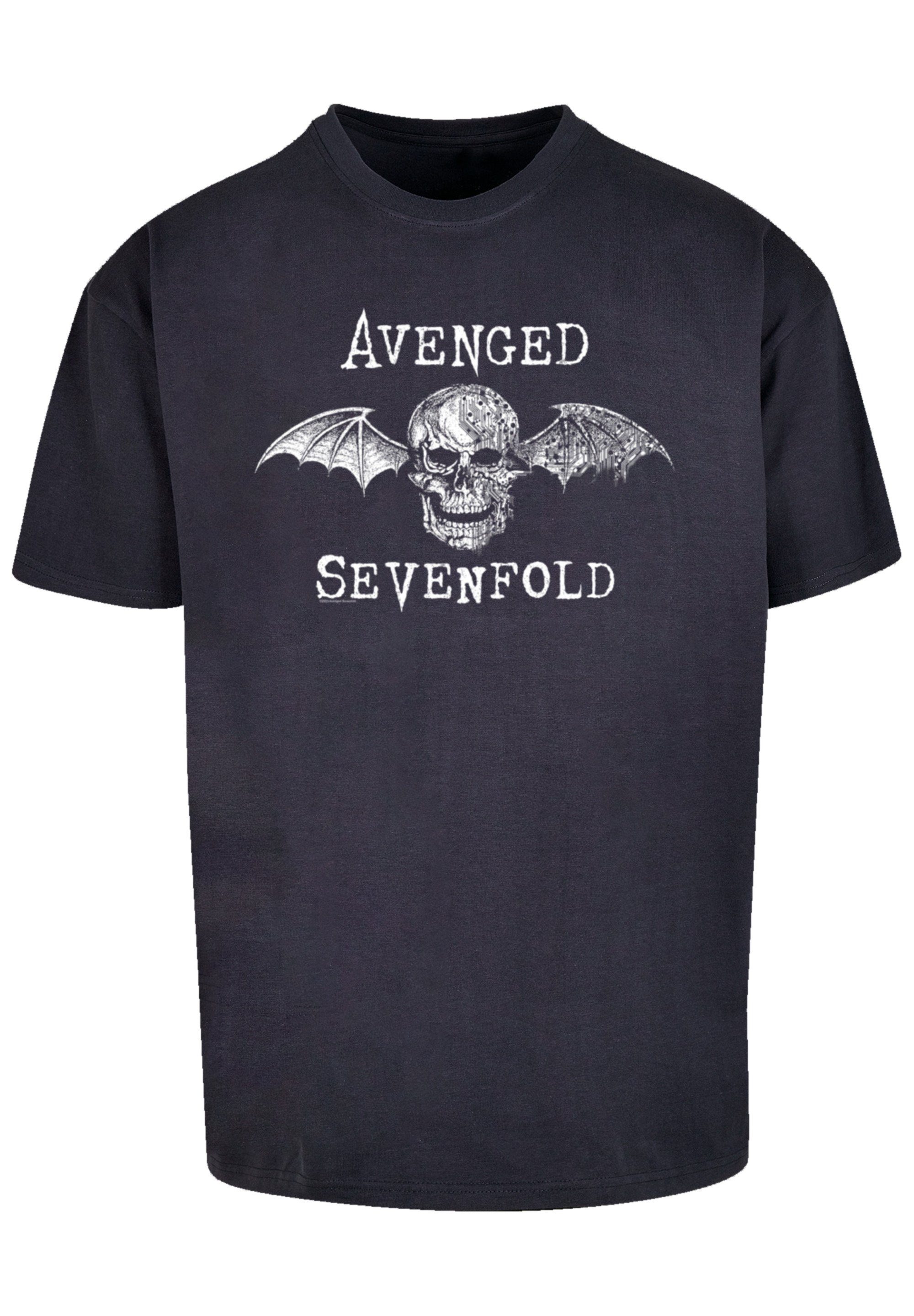 Schultern überschnittene und Rock Cyborg Sevenfold Avenged Weite Band Qualität, T-Shirt F4NT4STIC Metal Band, Passform Rock-Musik, Premium Bat