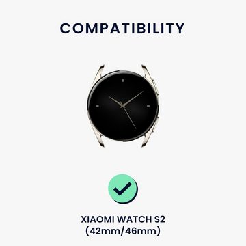kwmobile Uhrenarmband Sportarmband für Xiaomi Watch S2 (42mm / 46mm), Leder Fitnesstracker Ersatzarmband Uhrenverschluss
