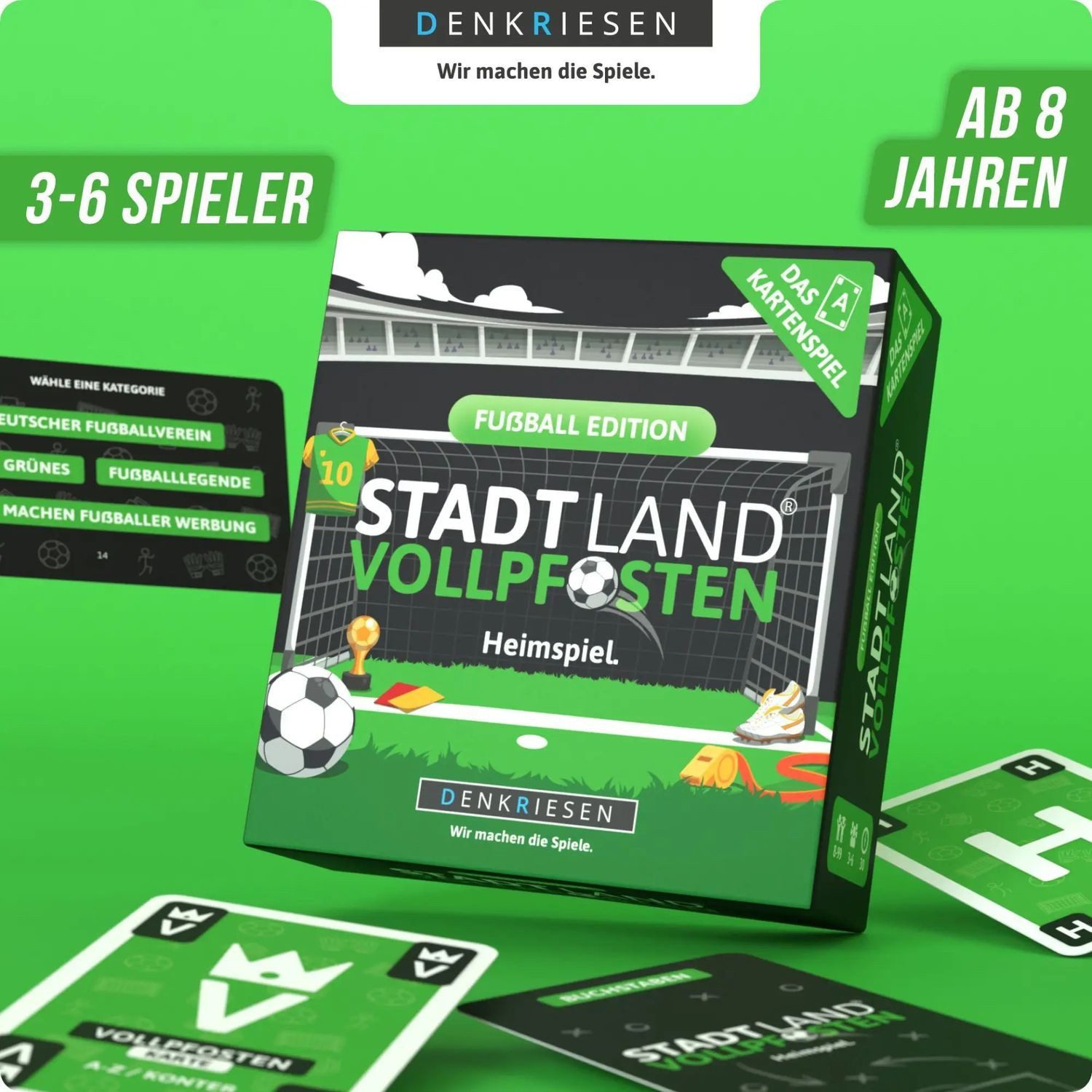 Denkriesen Spiel STADT LAND VOLLPFOSTEN® - Das Kartenspiel - FUßBALL EDITION -...