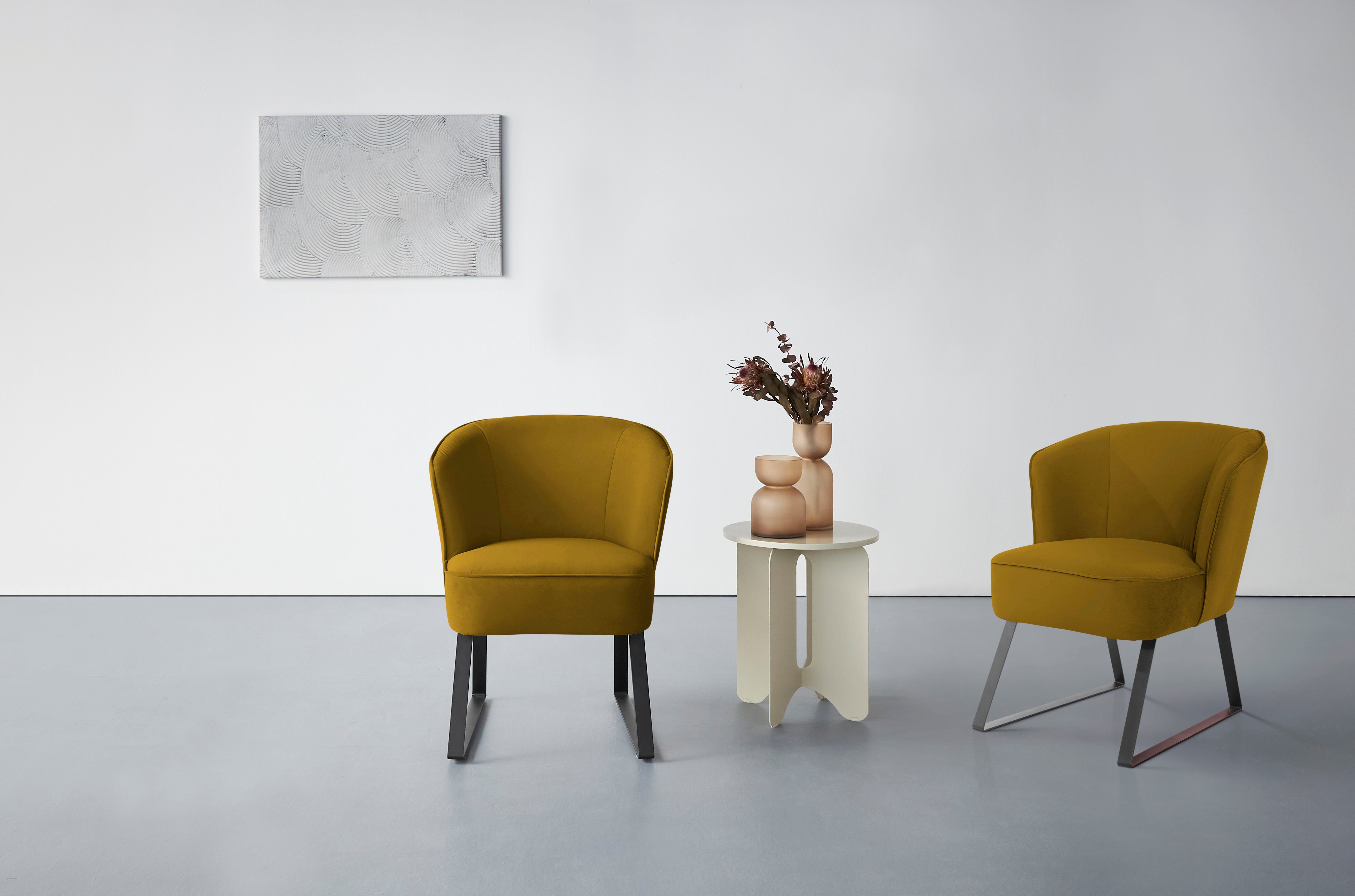 exxpo - sofa fashion Sessel mit und Keder Metallfüßen, in verschiedenen Stck. 1 Qualitäten, Bezug Americano
