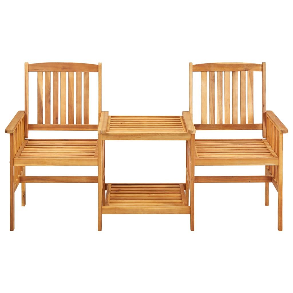 vidaXL Gartenlounge-Set Gartenstühle mit Teetisch 159x61x92 cm Massivholz, (2-tlg)
