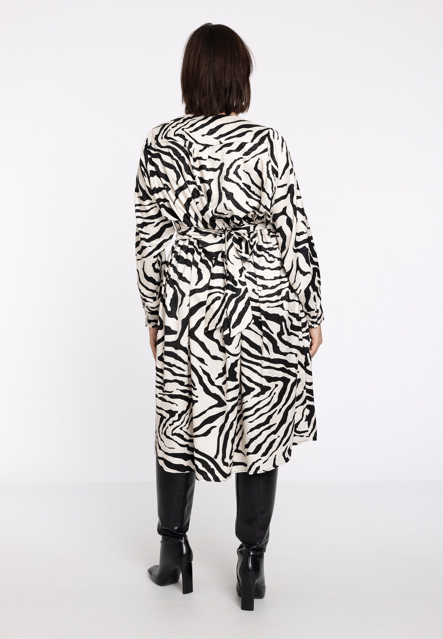 YOEK Midikleid Damen Kleid mit V-Ausschnitt