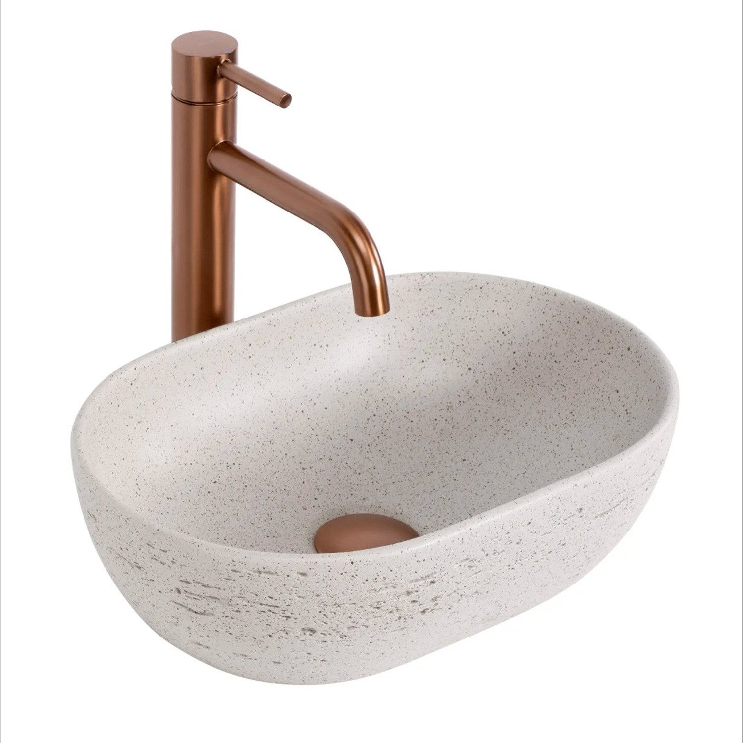 wohnwerk.idee Aufsatzwaschbecken Aufsatzwaschbecken Mira Greige 38x25,5 cm