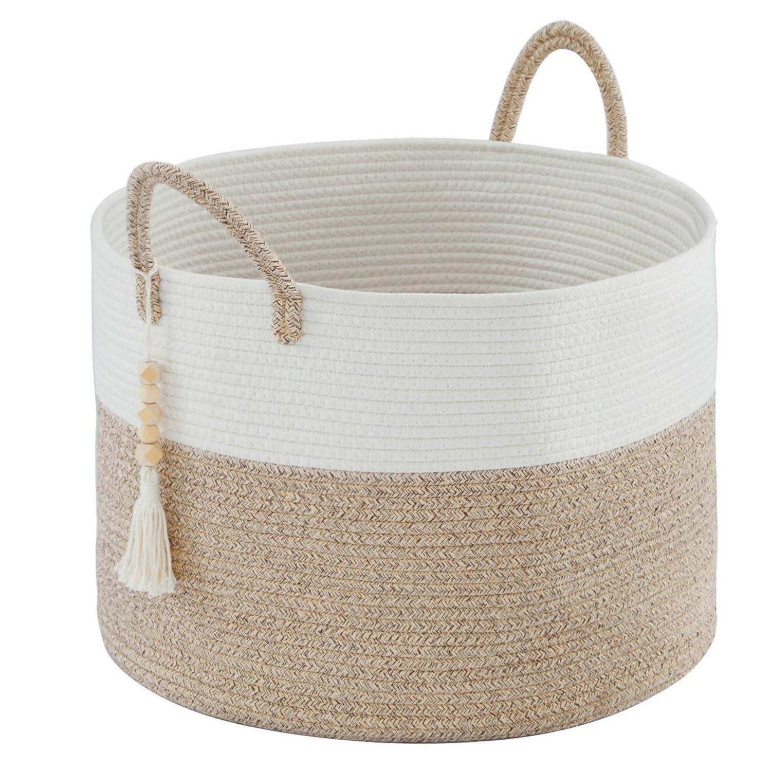 LuxusKollektion Wäschekorb Wäschekorb Geflochten 65L Aufbewahrung Braun 50cm(D)x33cm(H)